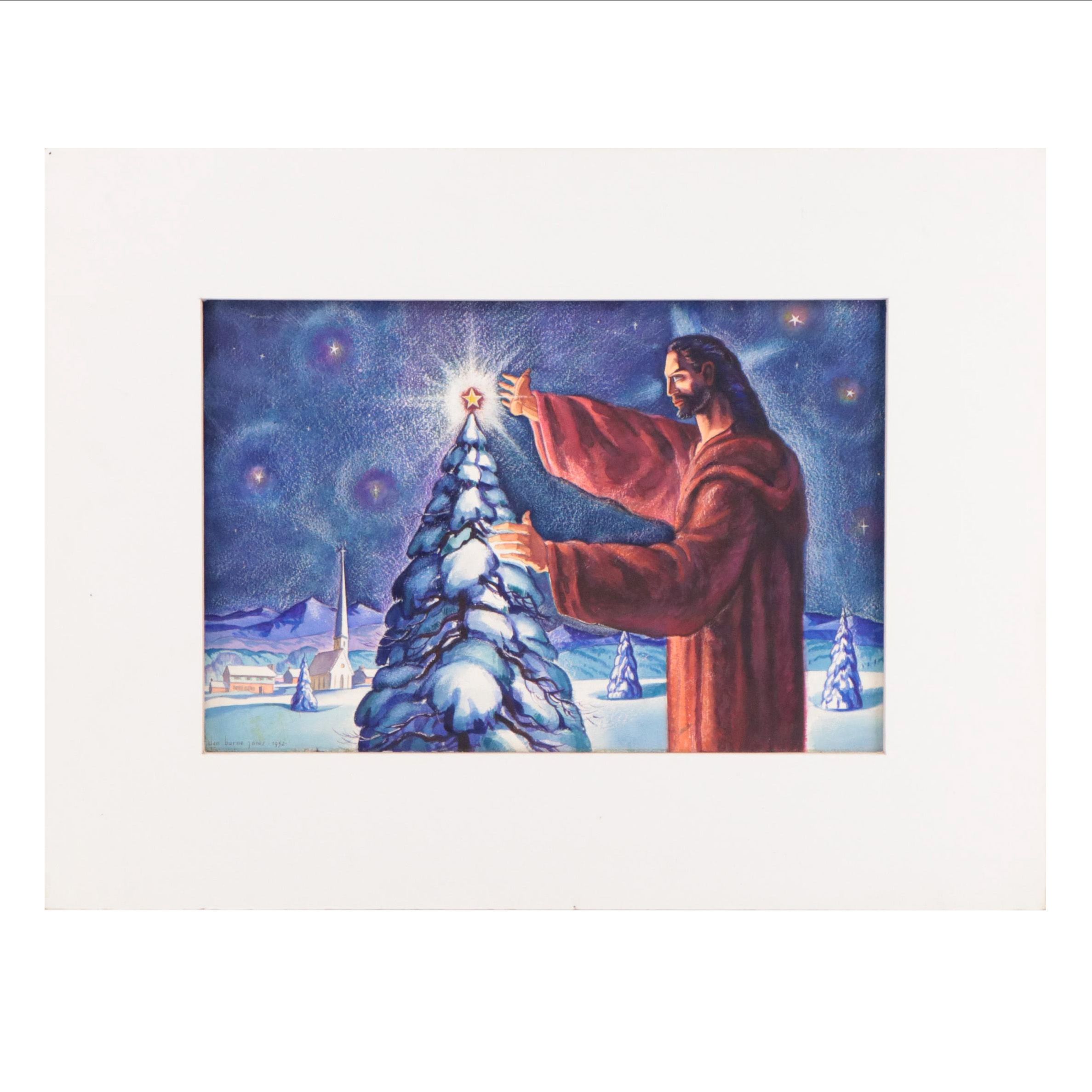 Dan Burne Jones Watercolor Paintings Including "Star of the Christmas Tree"