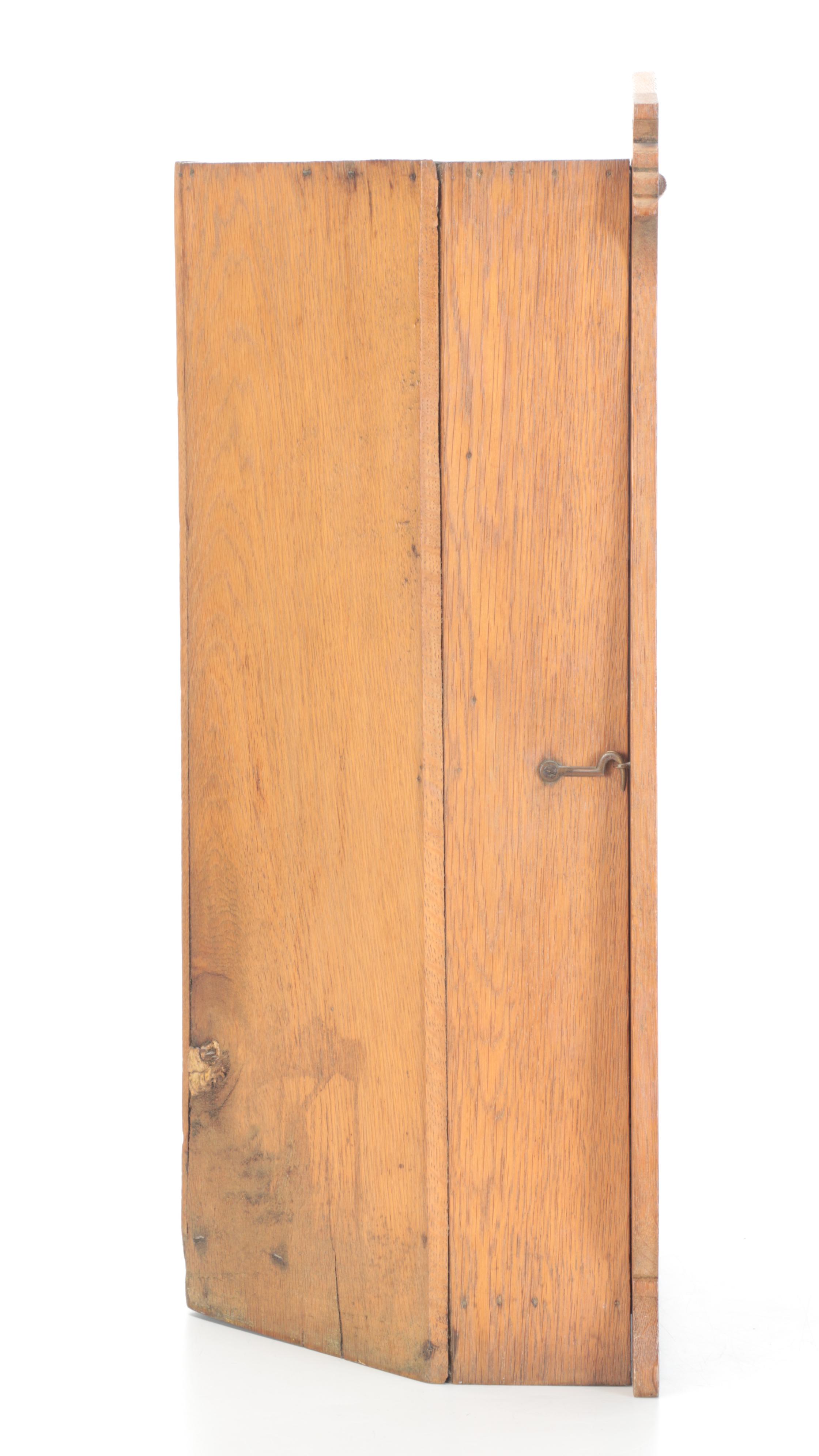 Victorian Oak Wall-Mount Corner Cabinet, Circa 1900