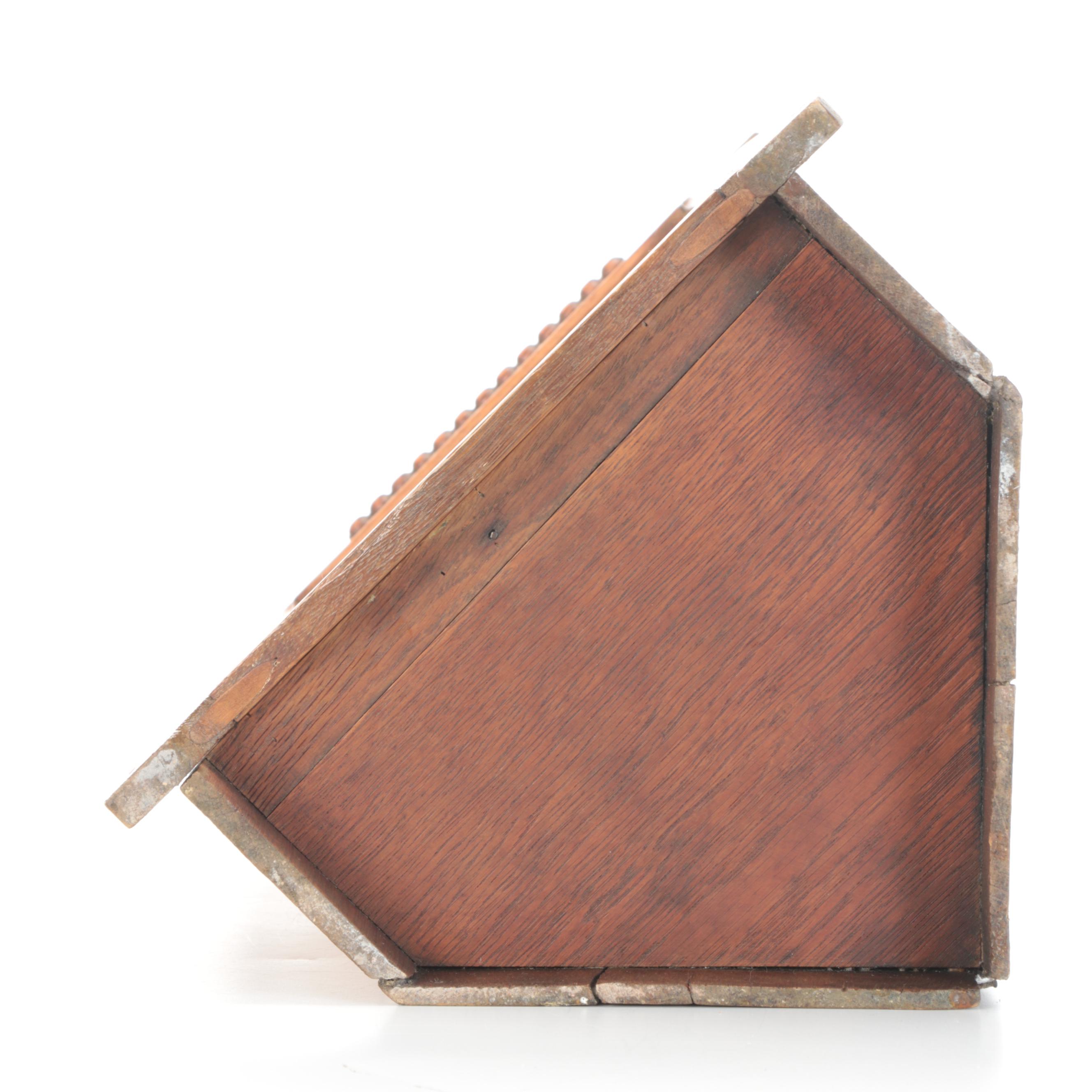 Victorian Oak Wall-Mount Corner Cabinet, Circa 1900