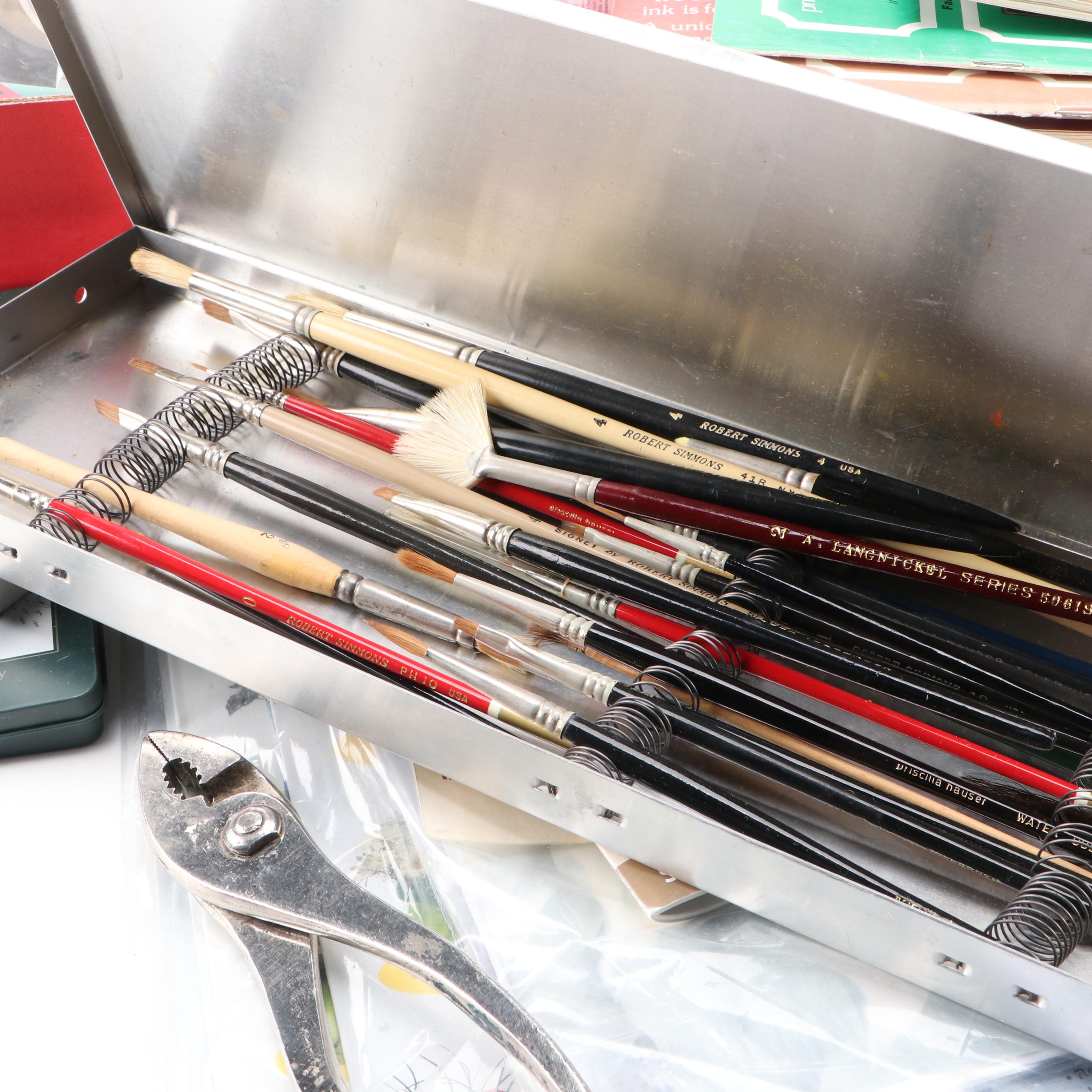 Art Supply Collection with Canvases, Brushes, Window Paint and More