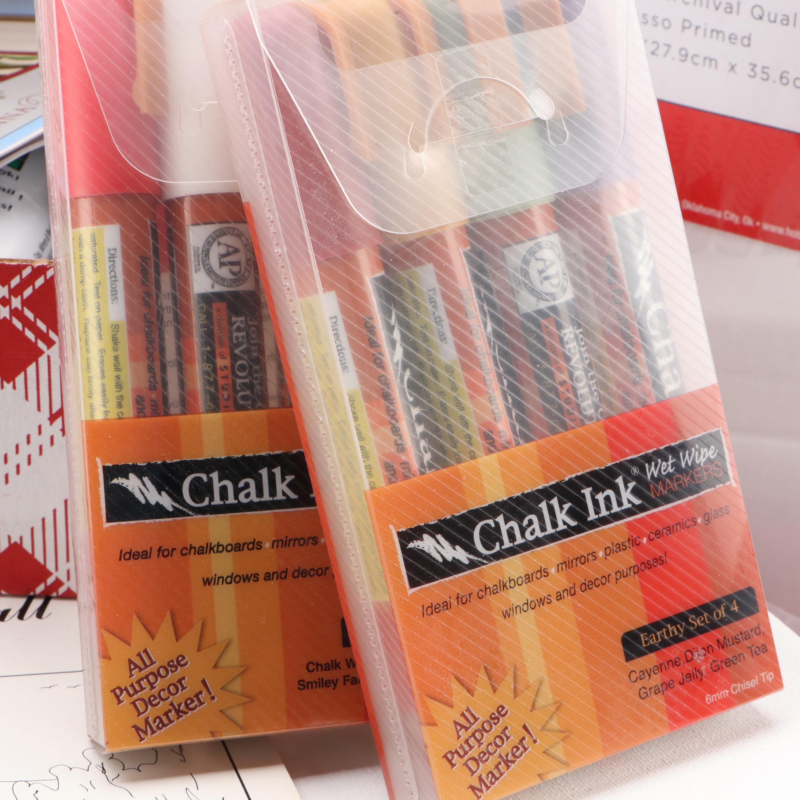 Art Supply Collection with Canvases, Brushes, Window Paint and More