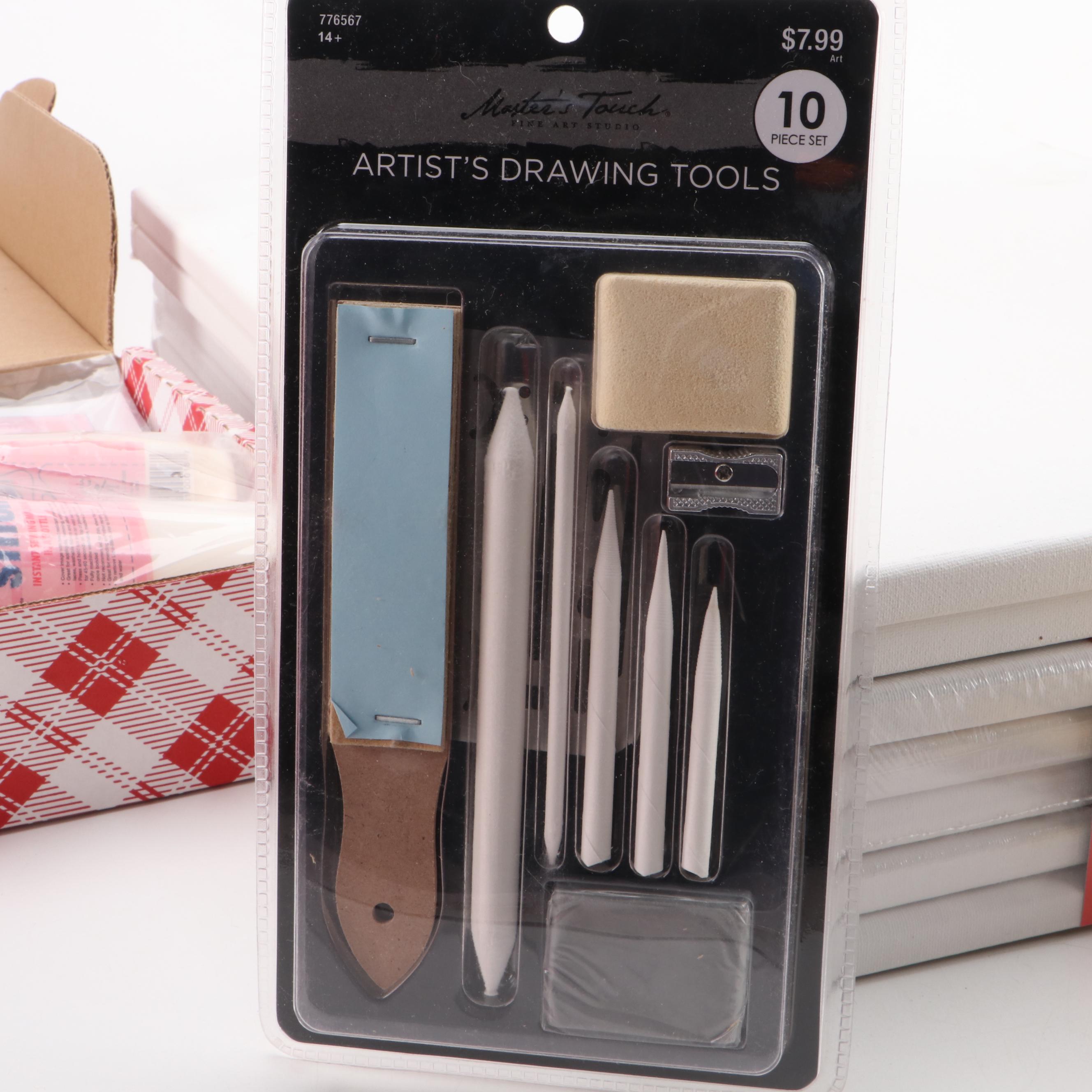 Art Supply Collection with Canvases, Brushes, Window Paint and More