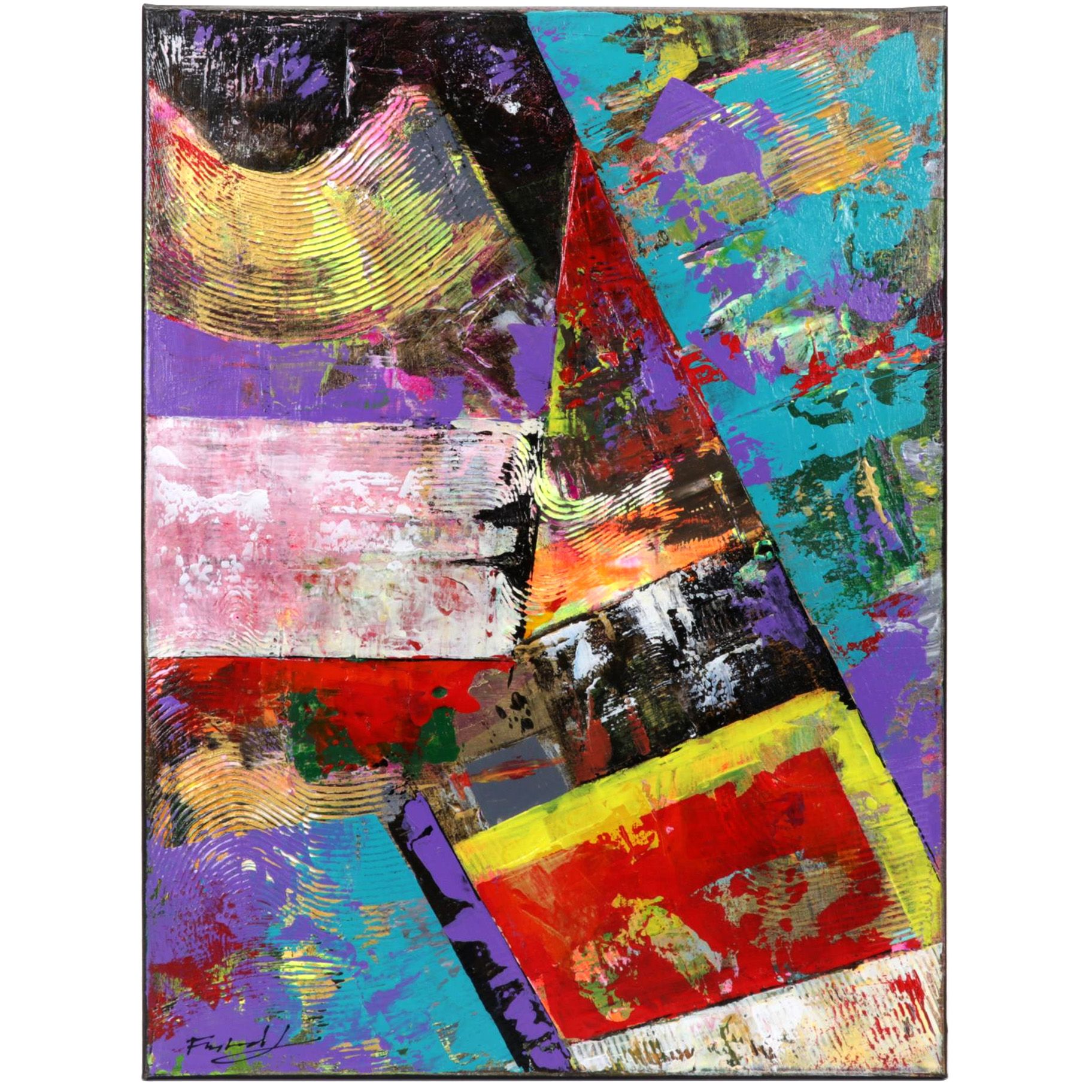 Farshad Lanjani Abstract Acrylic Painting, 21st Century