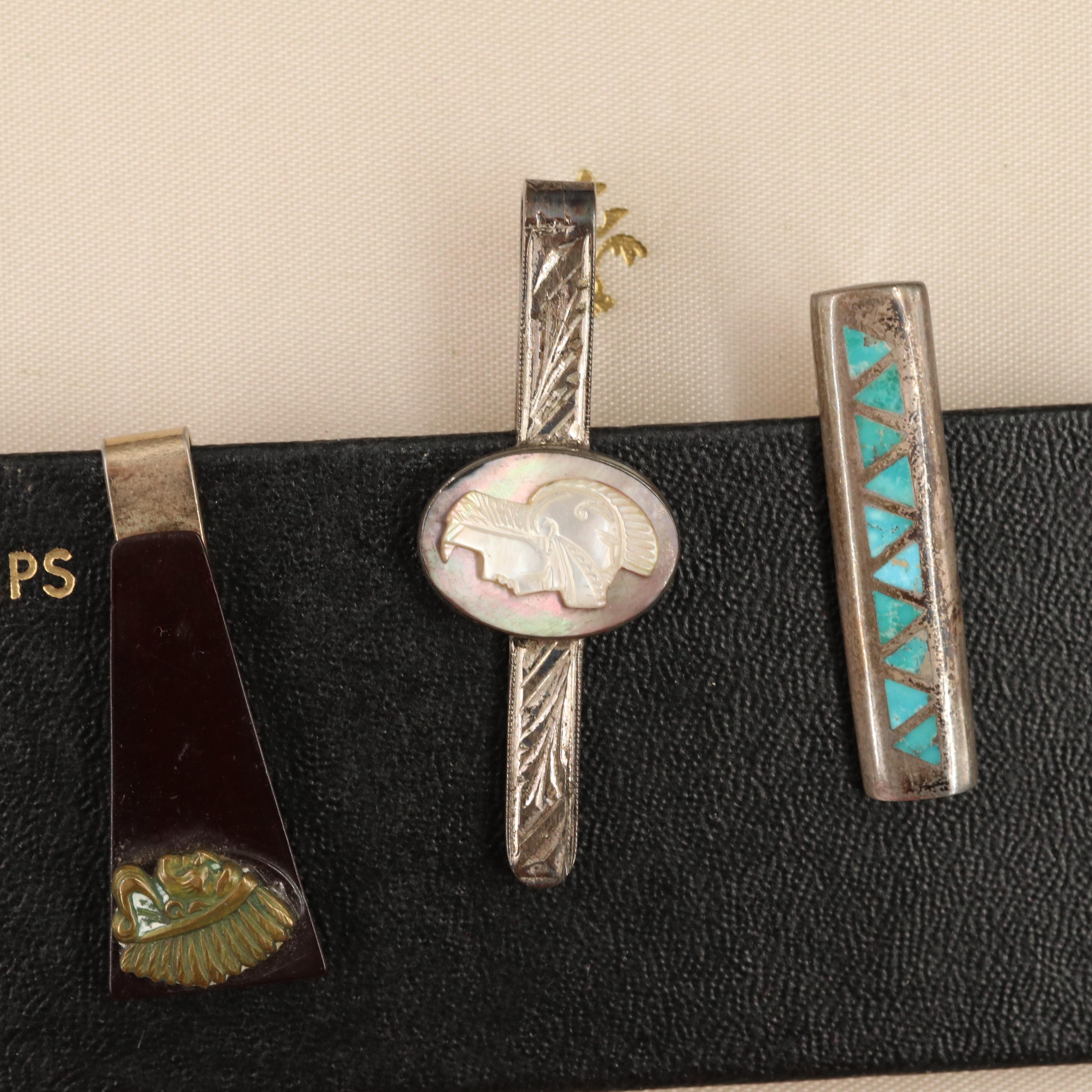 Gentleman's Accessory Collection Including Fleur-de-Lis and Landscape Jasper