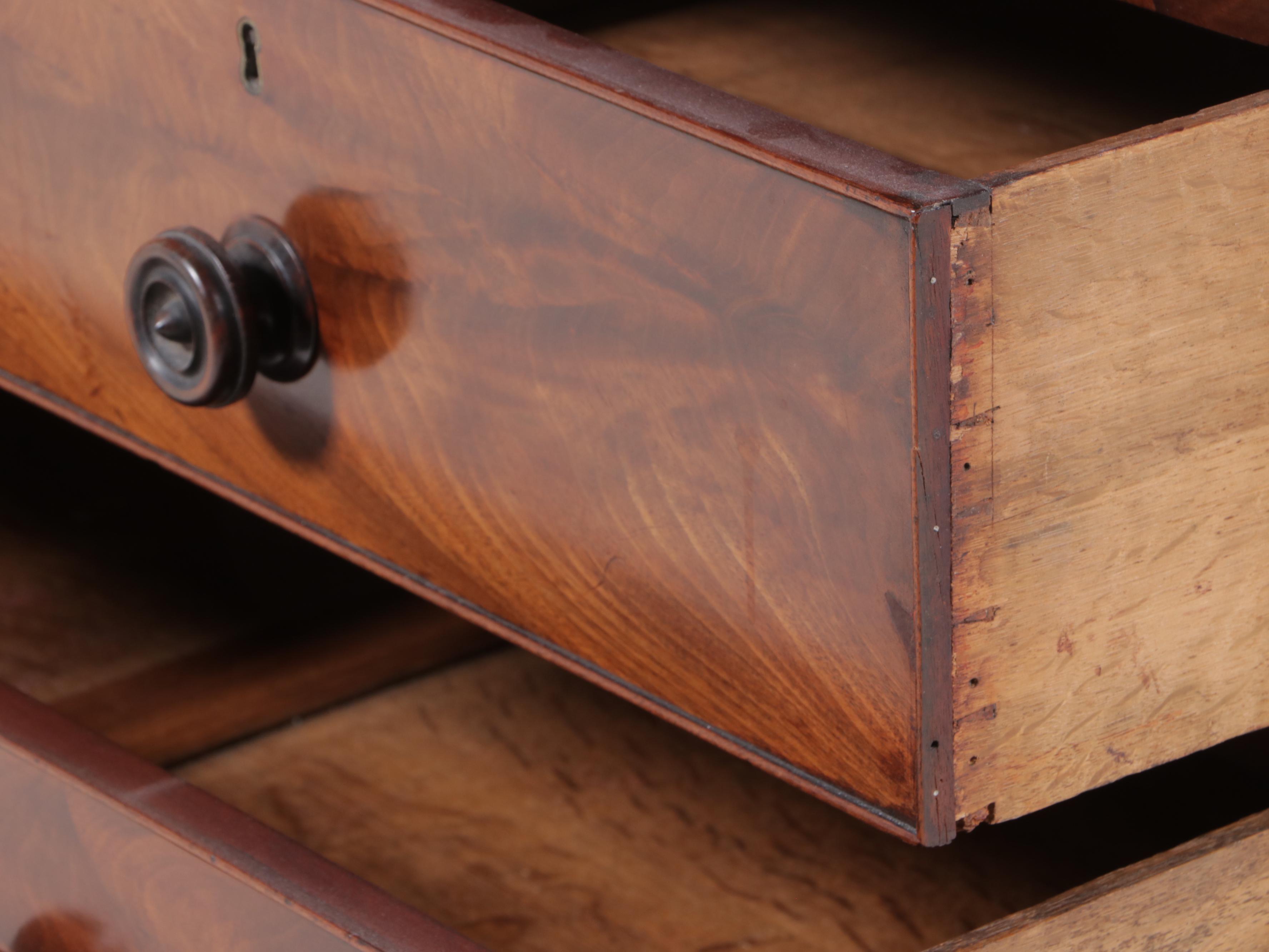 George III Mahogany Linen Press, Early 19th Century and Adapted