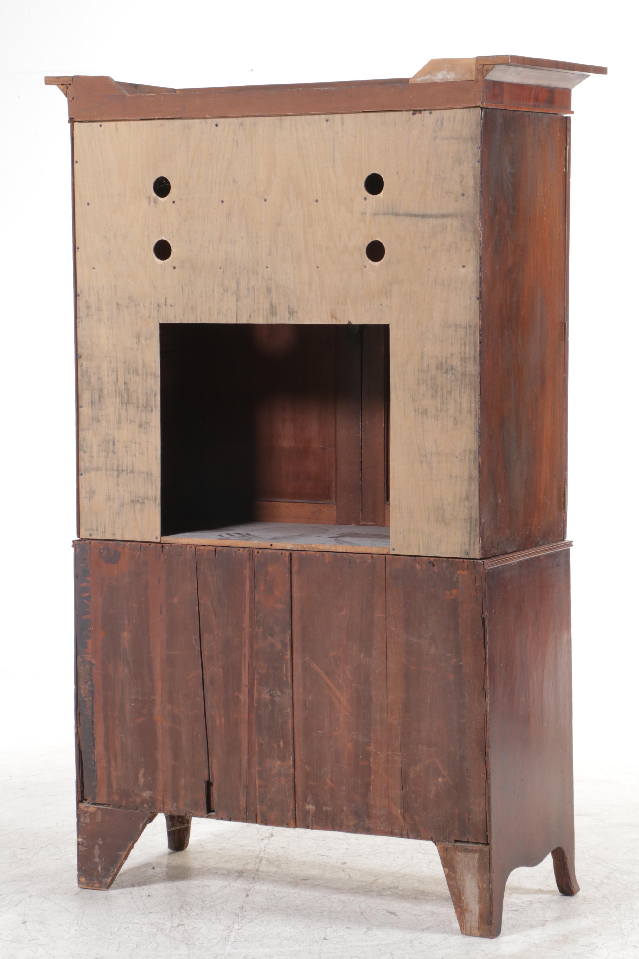 George III Mahogany Linen Press, Early 19th Century and Adapted