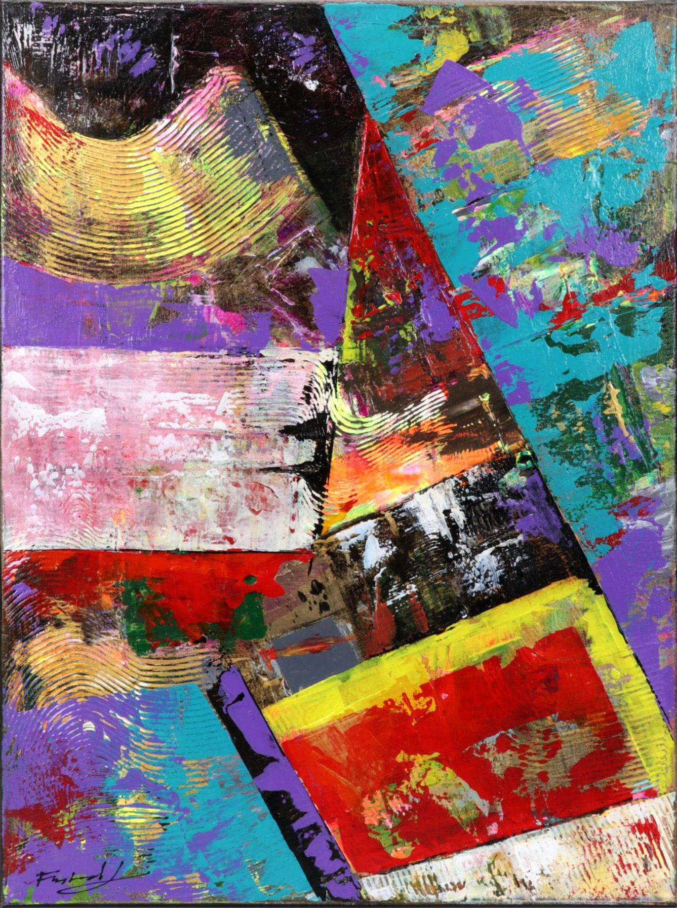 Farshad Lanjani Abstract Acrylic Painting, 21st Century