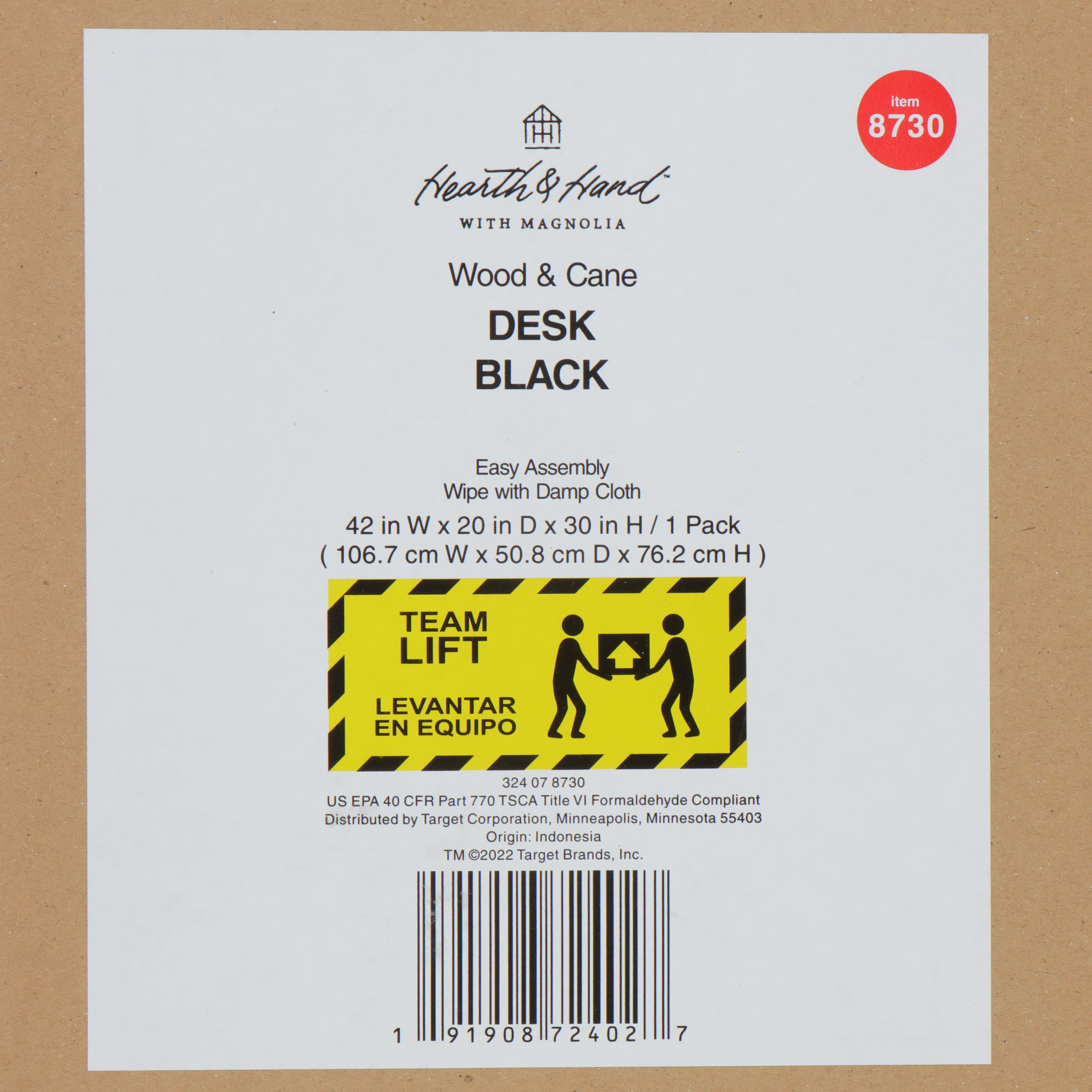 Hearth & Hand With Magnolia Wood and Cane Writing Desk in Black