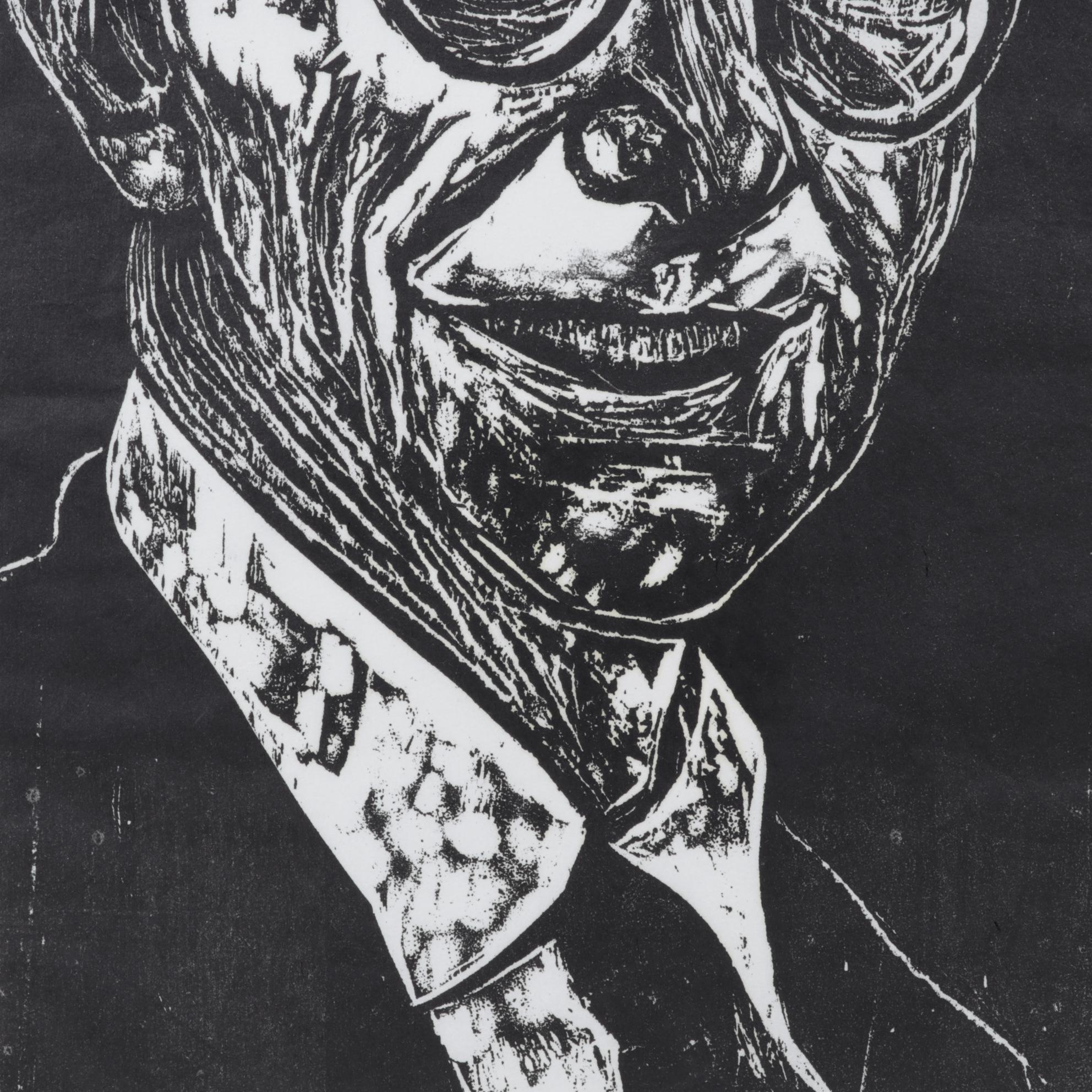Sidney Chafetz Woodcut "A. J. Muste," 1967