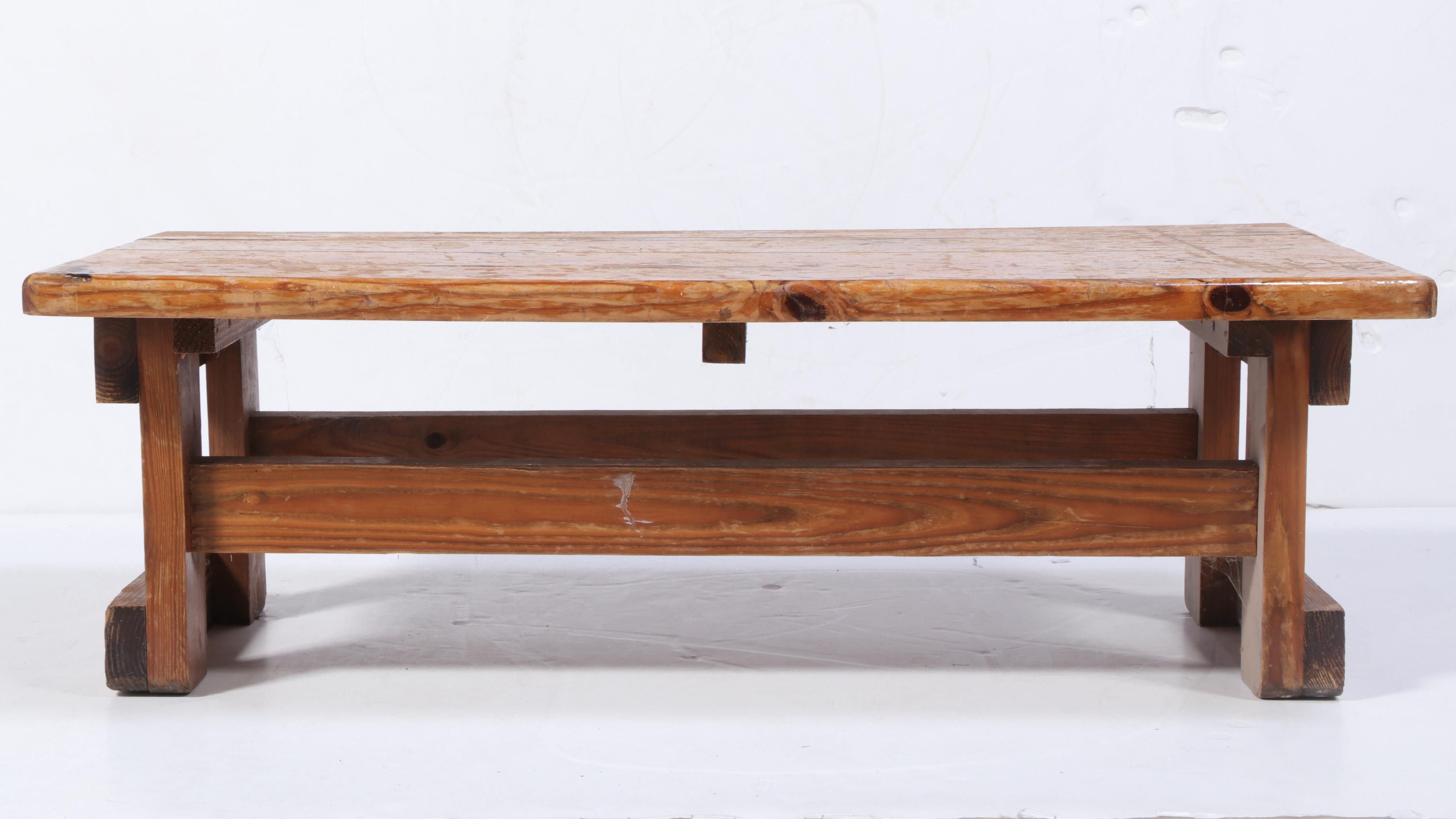 Rustic Pine Coffee Table, Late 20th Century