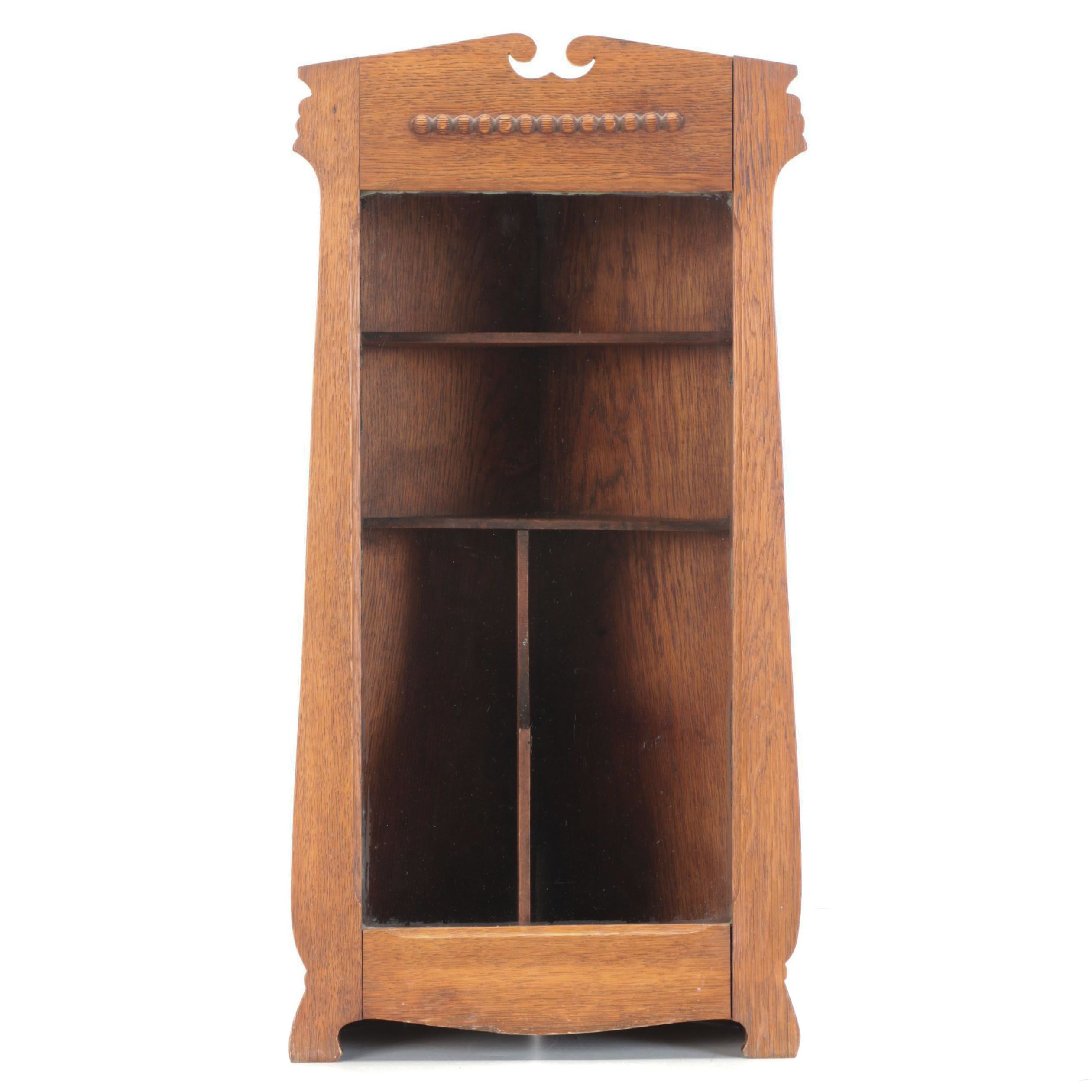 Victorian Oak Wall-Mount Corner Cabinet, Circa 1900