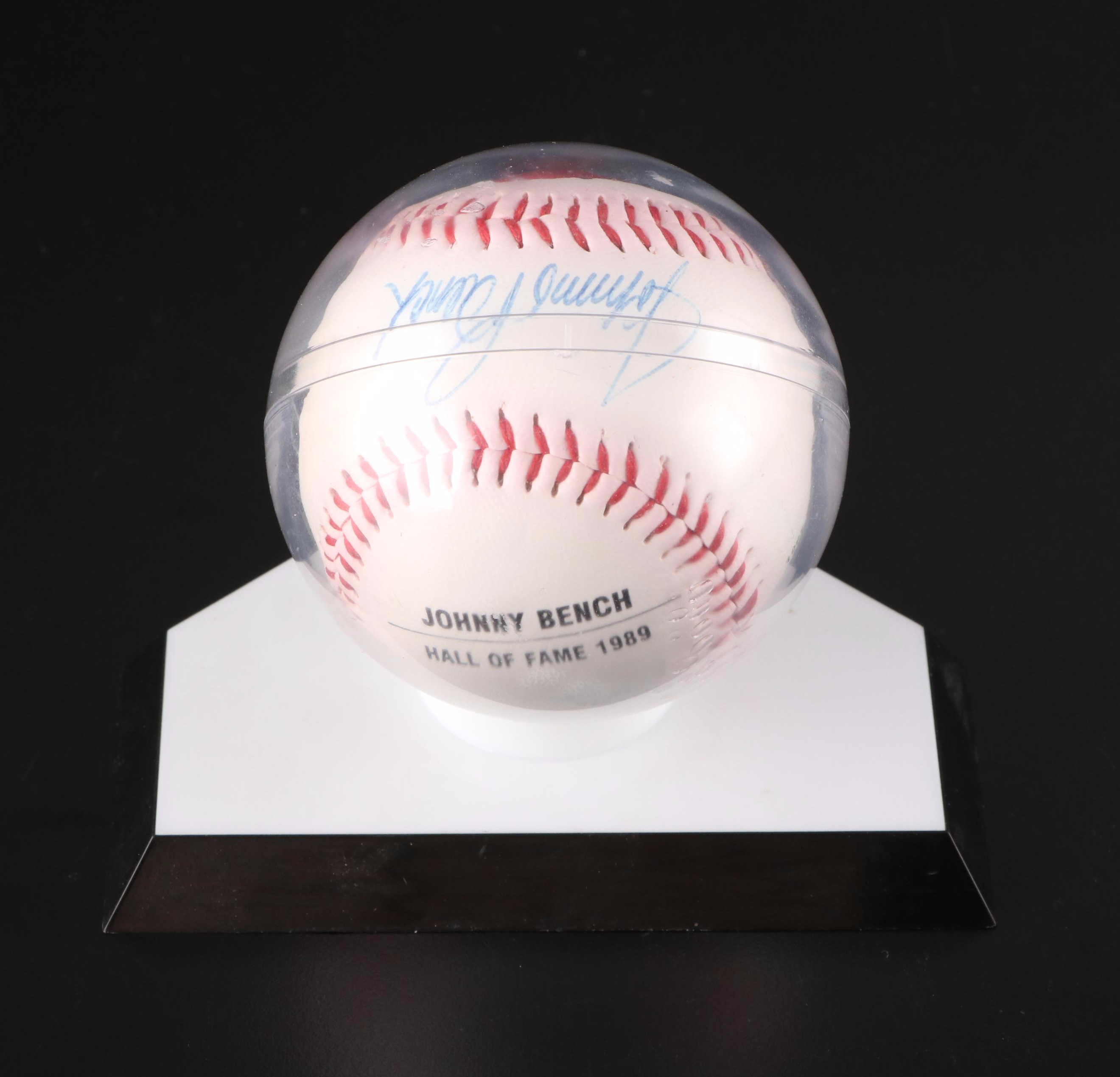 1978 World Series Pete Rose Signed Baseball with Johnny Bench Signed Baseball