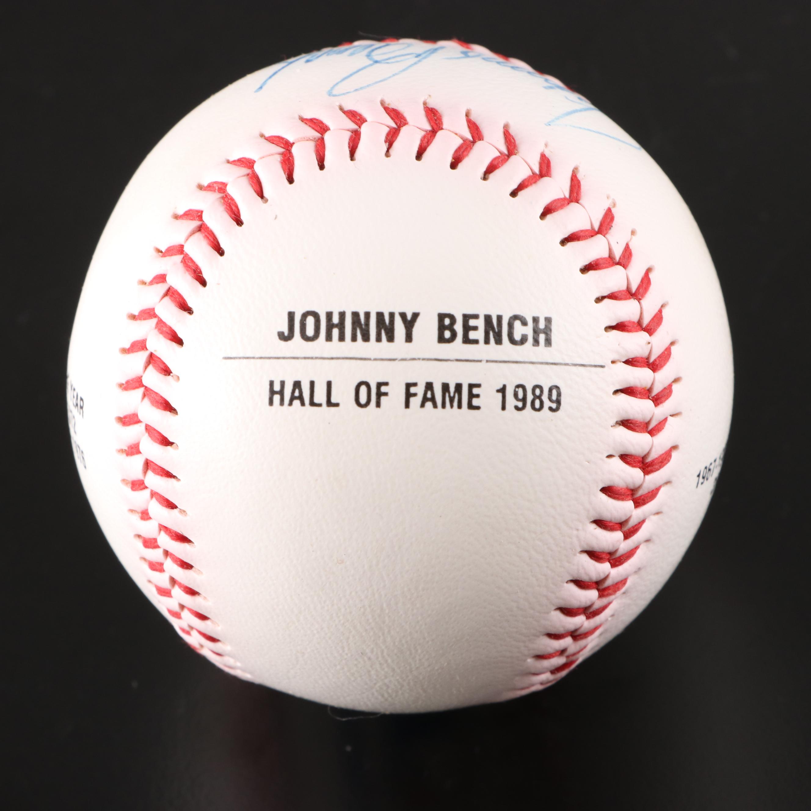 1978 World Series Pete Rose Signed Baseball with Johnny Bench Signed Baseball