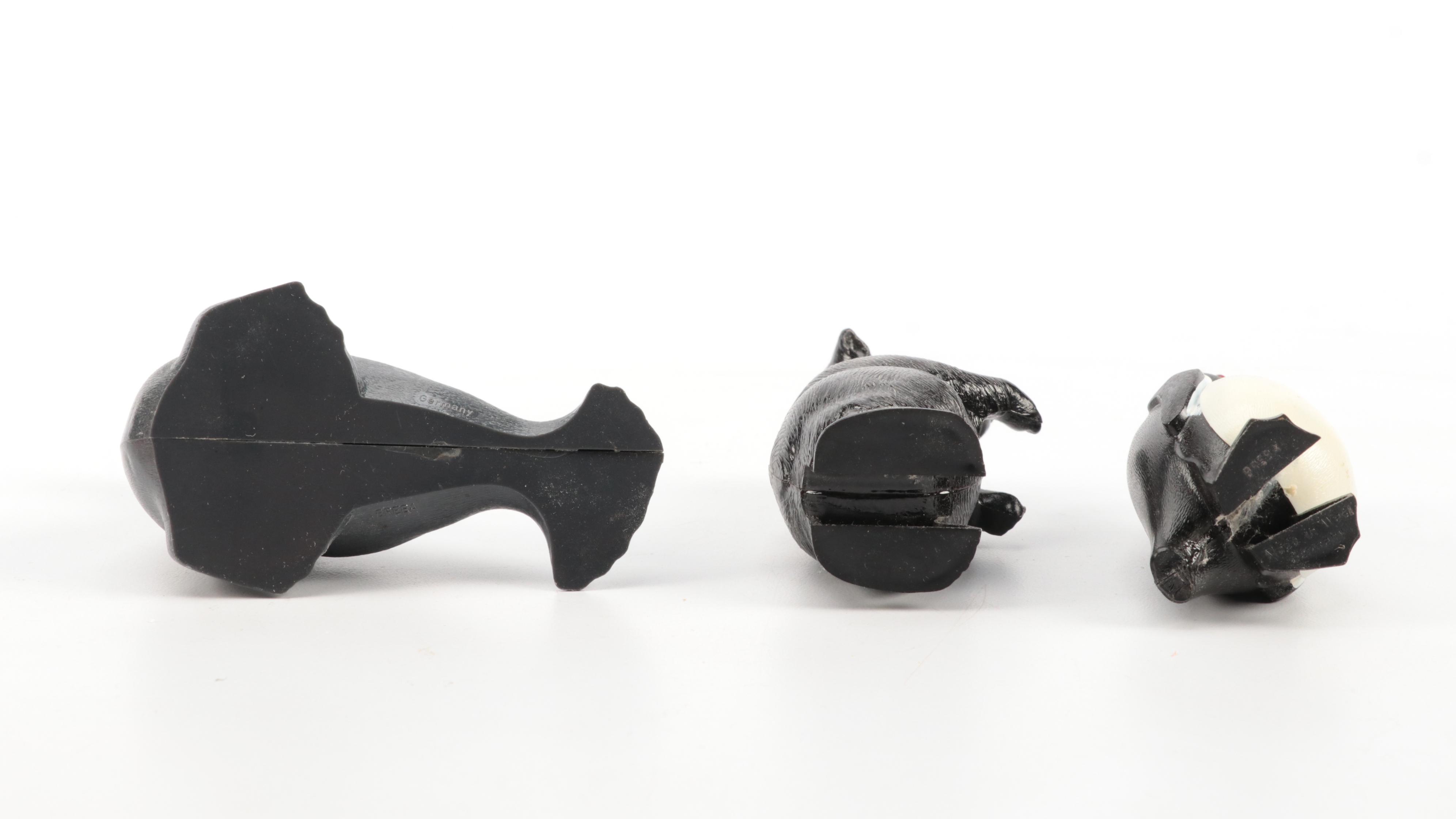 White Illuminated Table Top Christmas Tree with Ornaments and Nodder Figurines