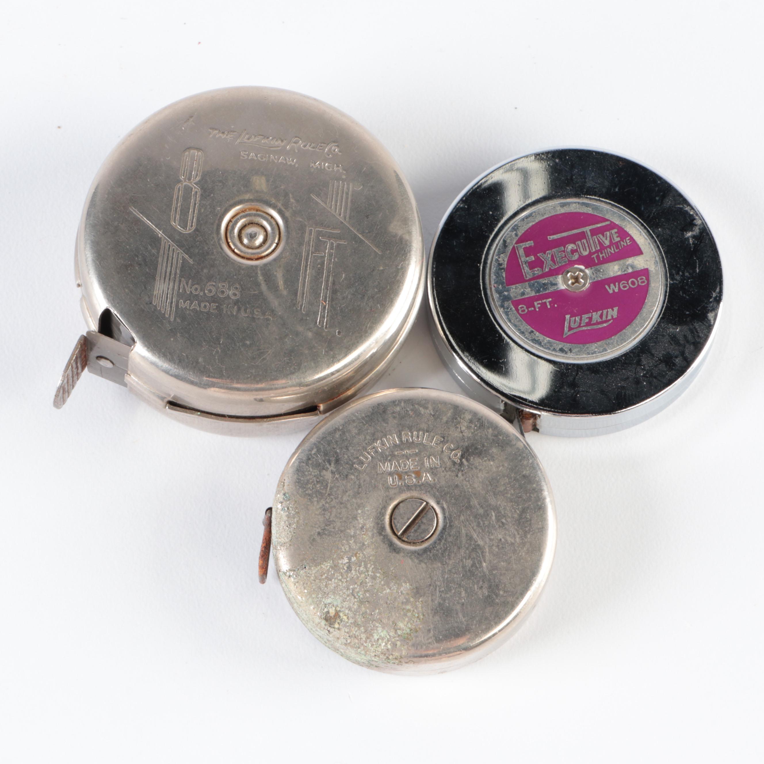 Brooks Brother French Leather Cased Measuring Tape with Assorted Tape Collection