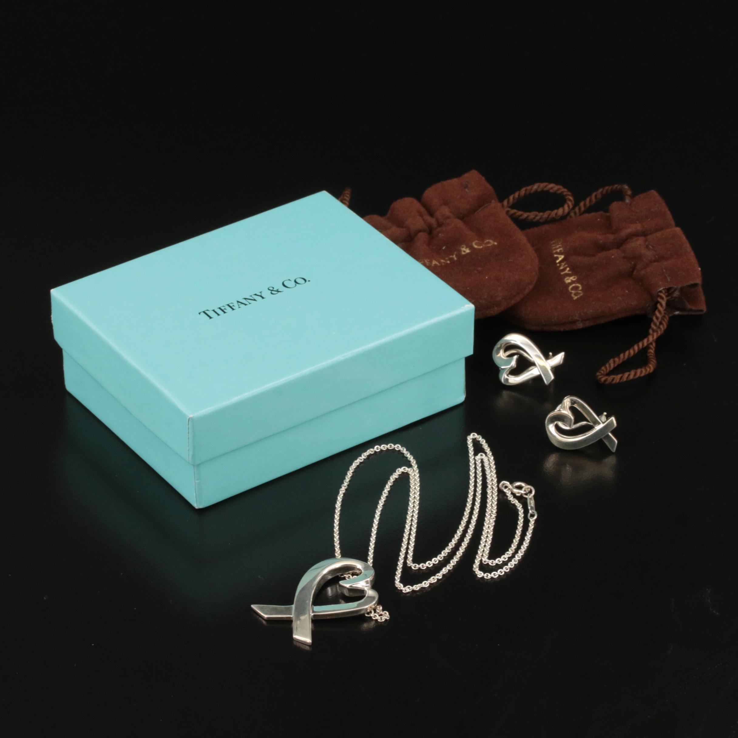 Paloma Picasso for Tiffany & Co. "Loving Heart" Sterling Jewelry Set