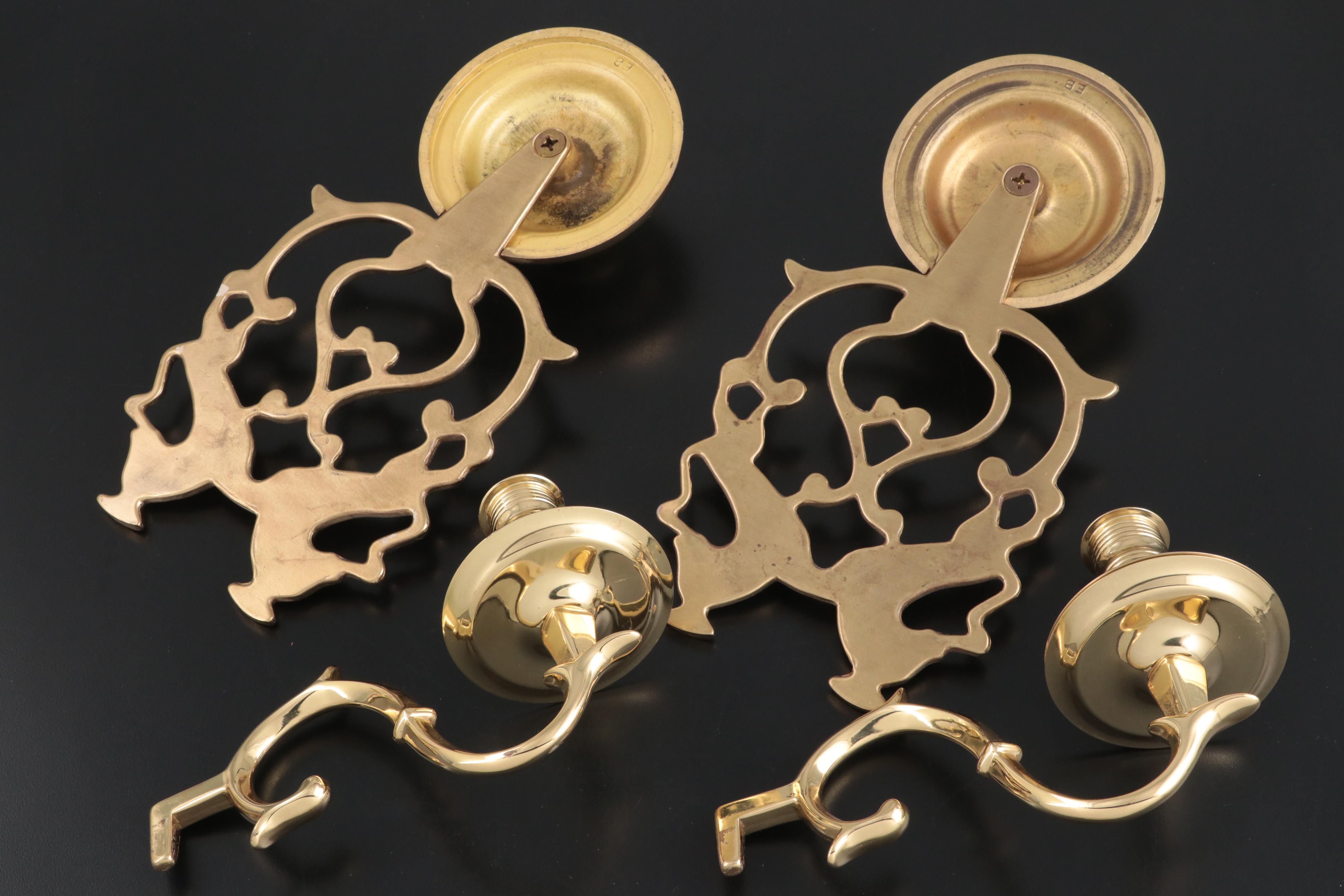 Baldwin Brass Candle Sconces and Chambersticks With Royal Copenhagen Candlestick