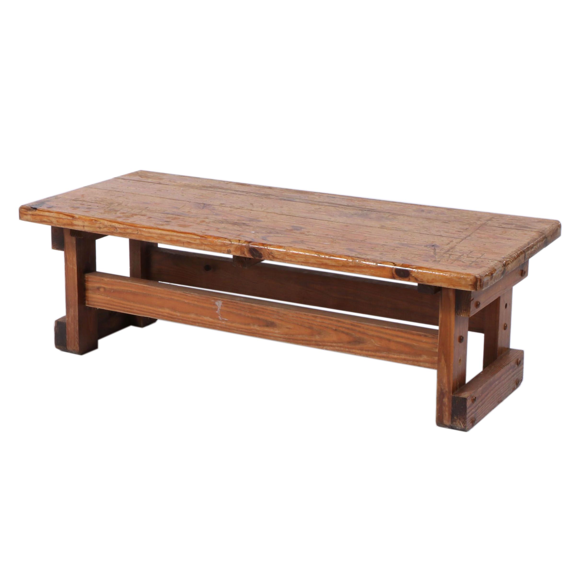 Rustic Pine Coffee Table, Late 20th Century
