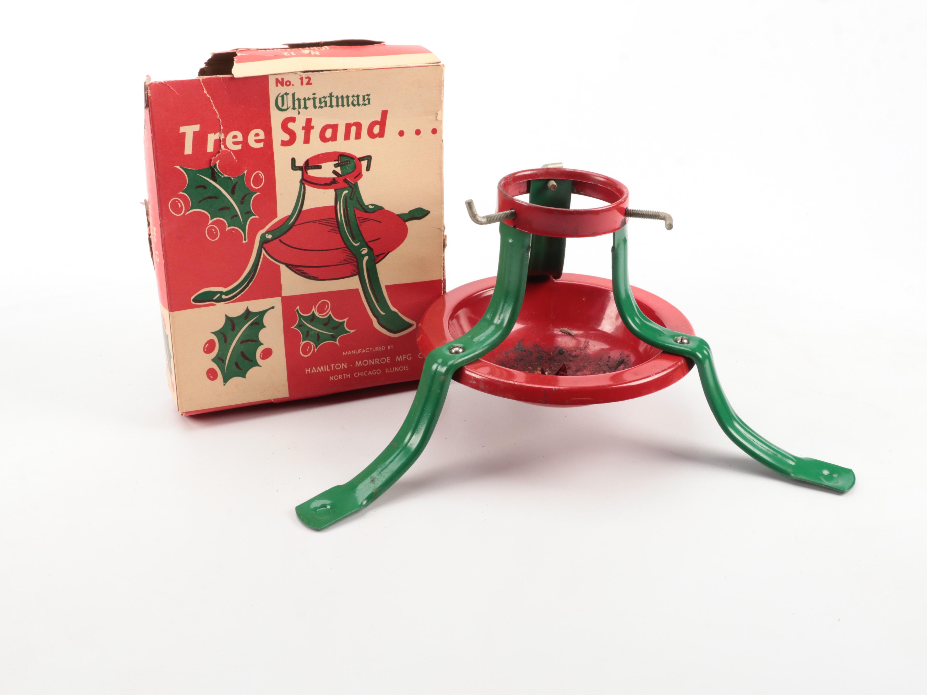 General Electric Noma Twinkle Lights, Shiny-Brite Ornaments, and Tree Stand