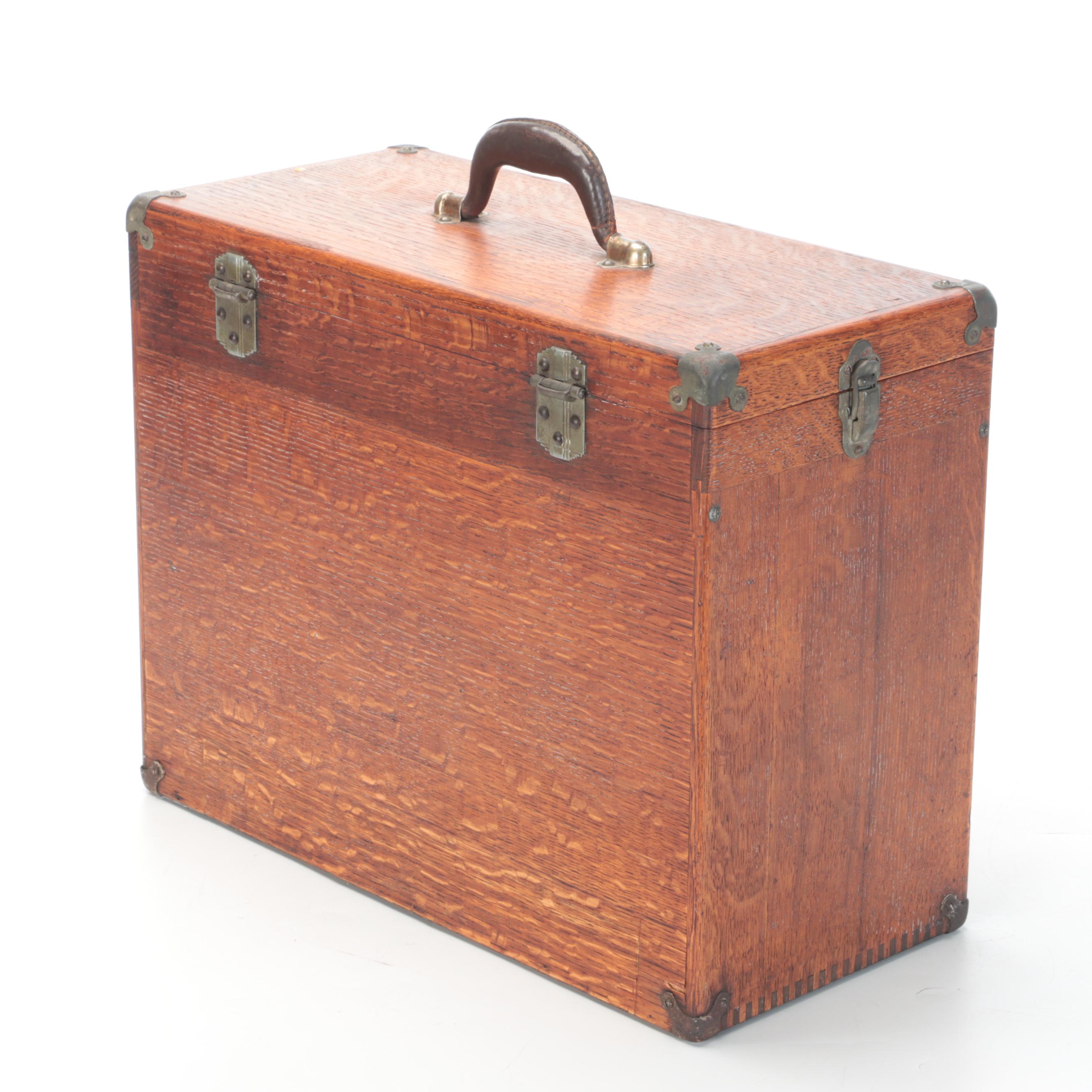 H. Gerstner & Sons Quartersawn Oak Machinist's Chest, 20th Century