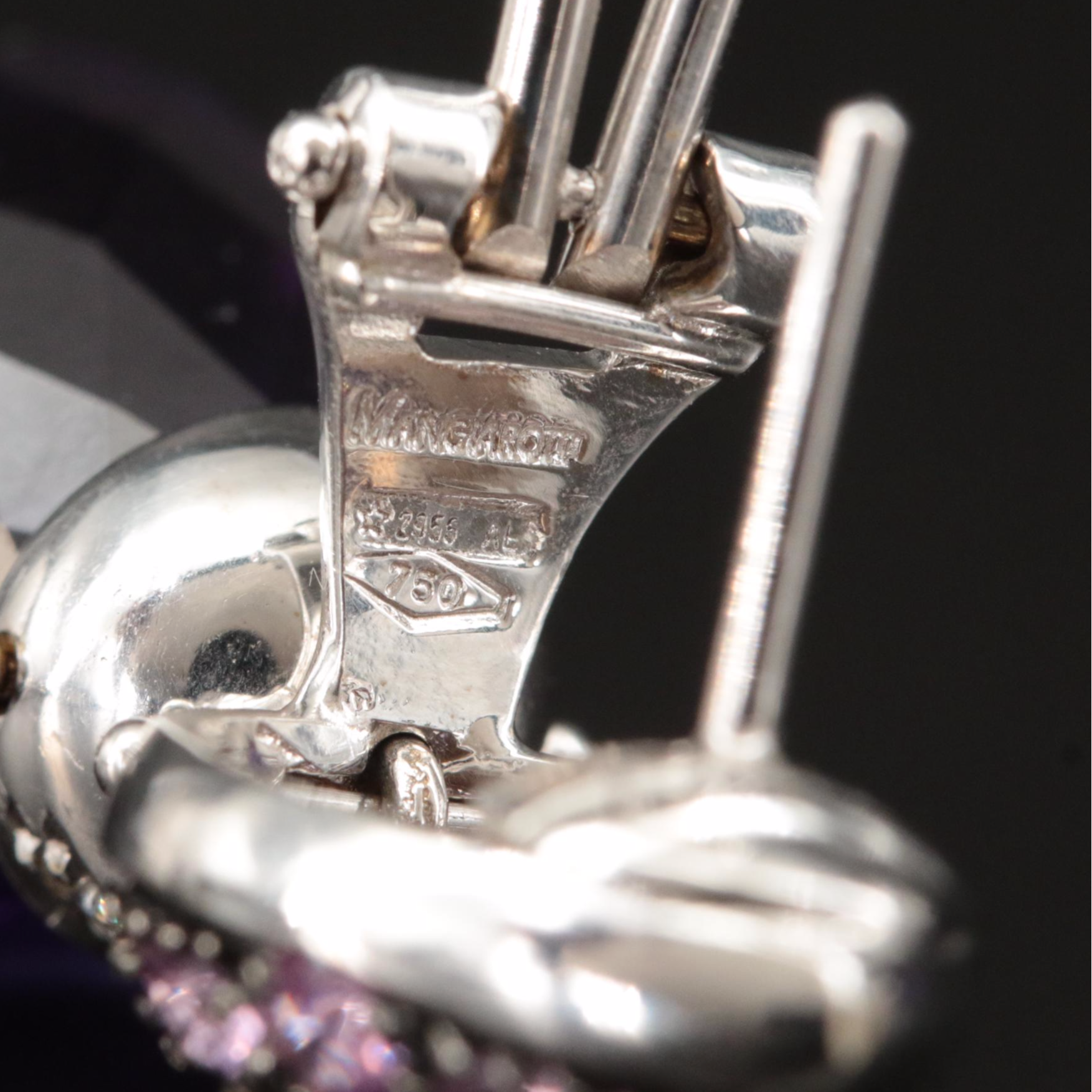 Mangiarotti 18K Amethyst, Sapphire and Diamond Teardrop Earrings