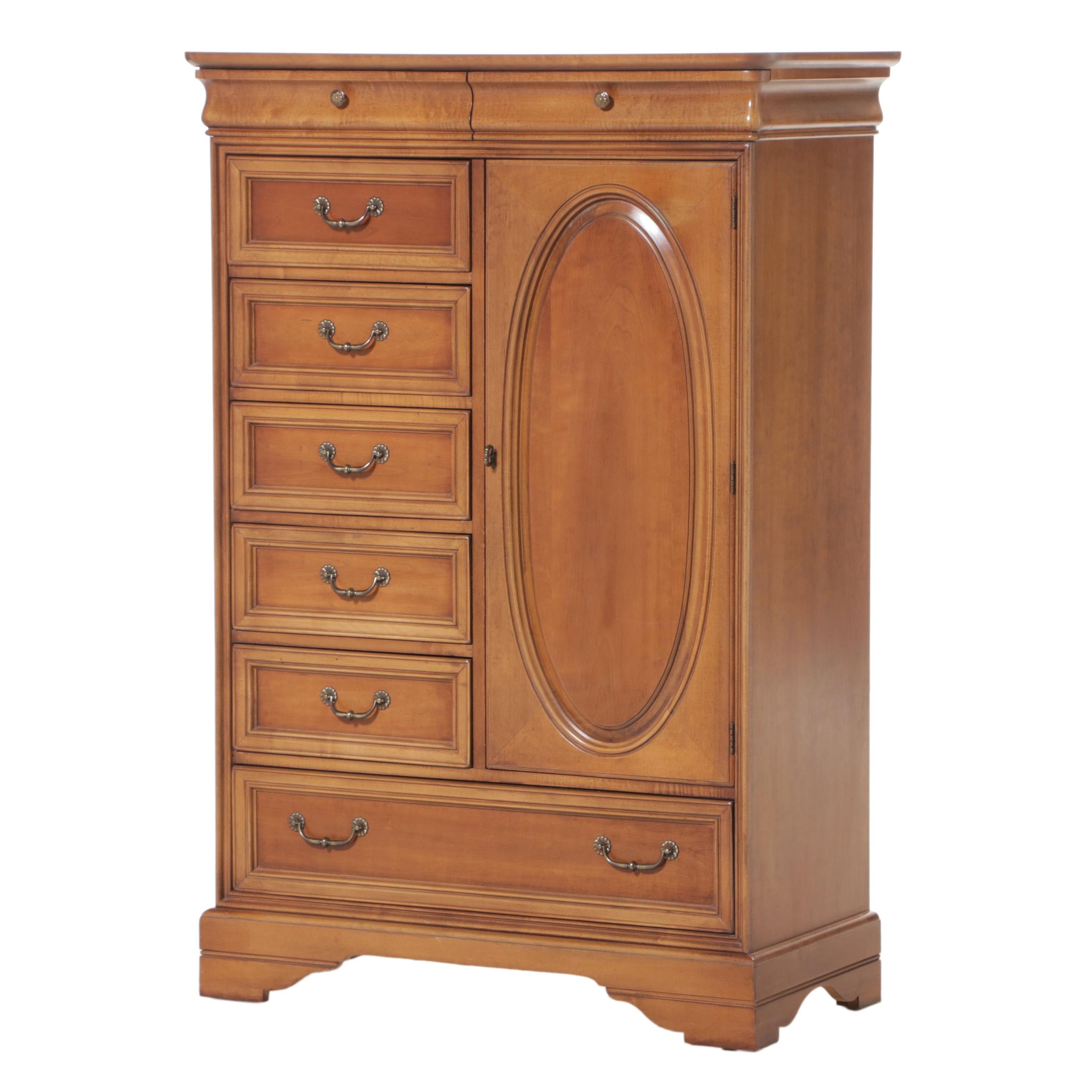 Lexington Furniture Empire Style Cherrywood and Maple Clothes Press