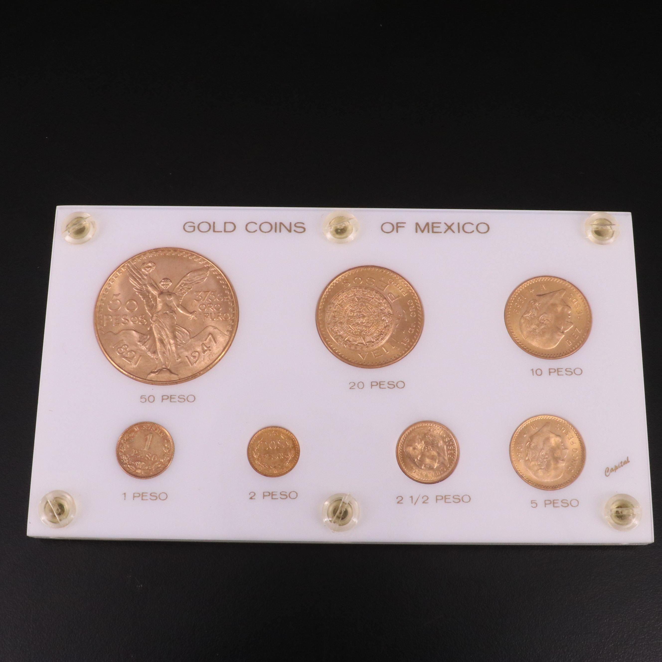 Gold Coins of Mexico Seven Coin Set