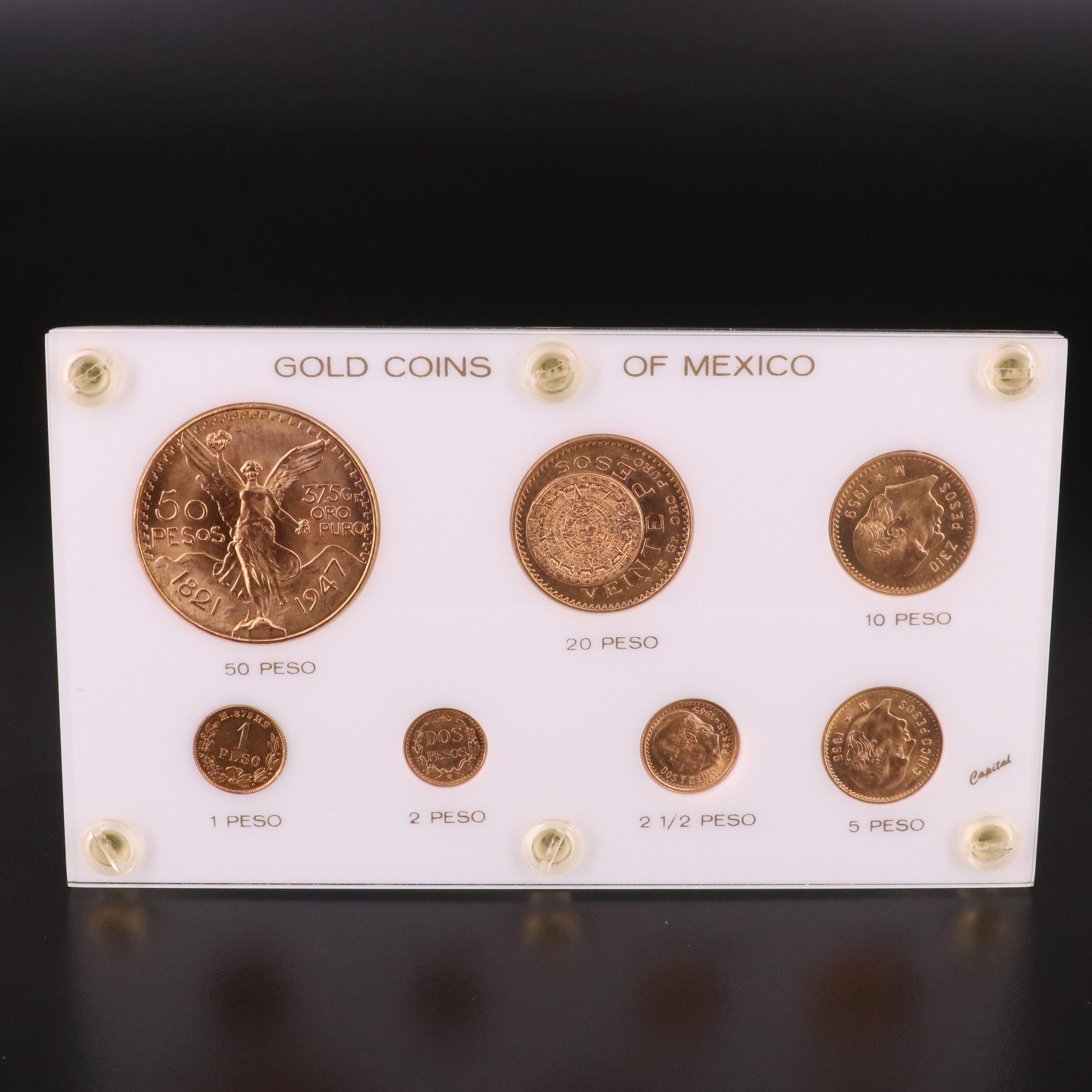 Gold Coins of Mexico Seven Coin Set