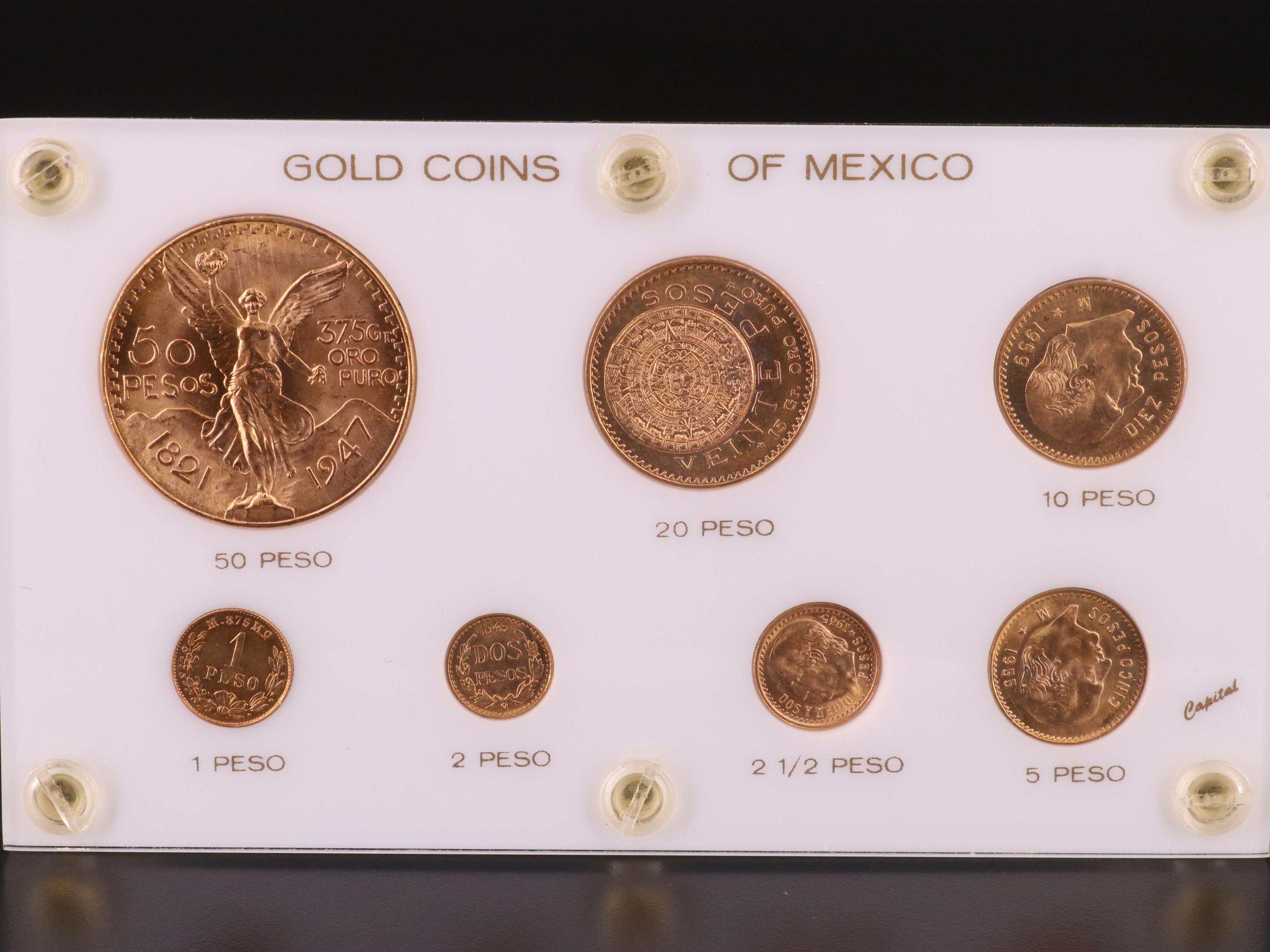 Gold Coins of Mexico Seven Coin Set