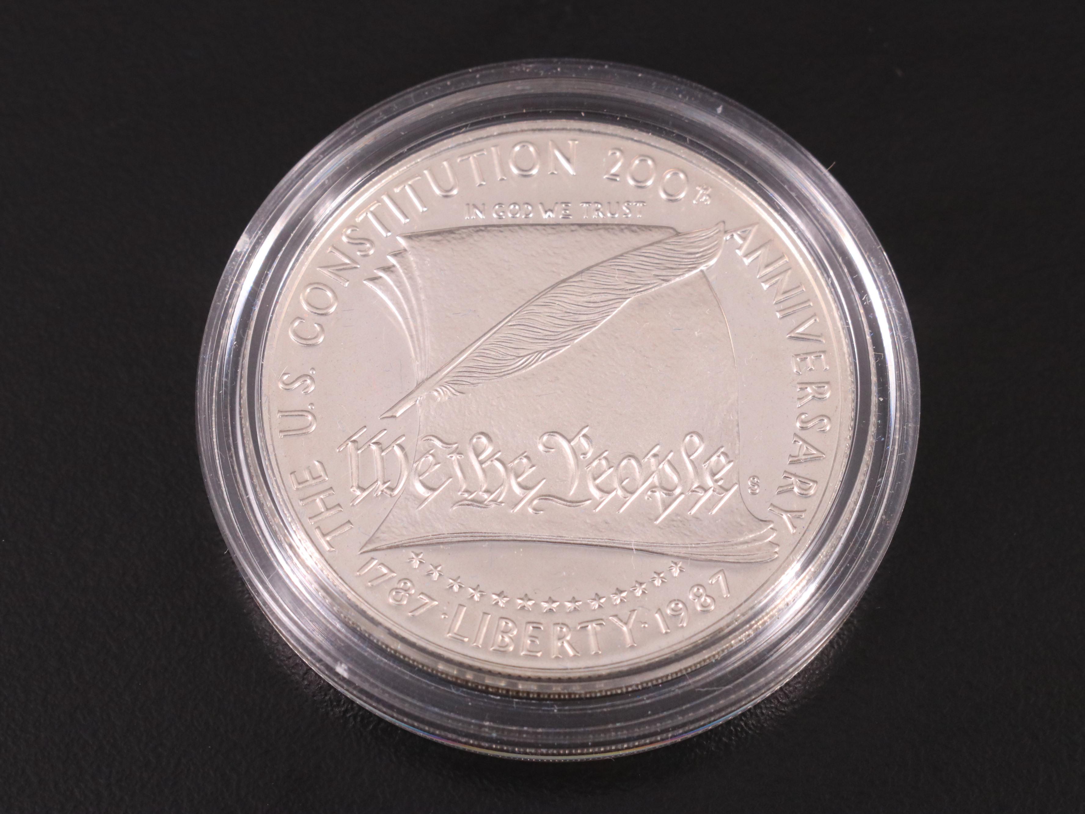 1987 United States Constitution Bicentennial Two-coin Proof Set w/ $5 Gold Coin