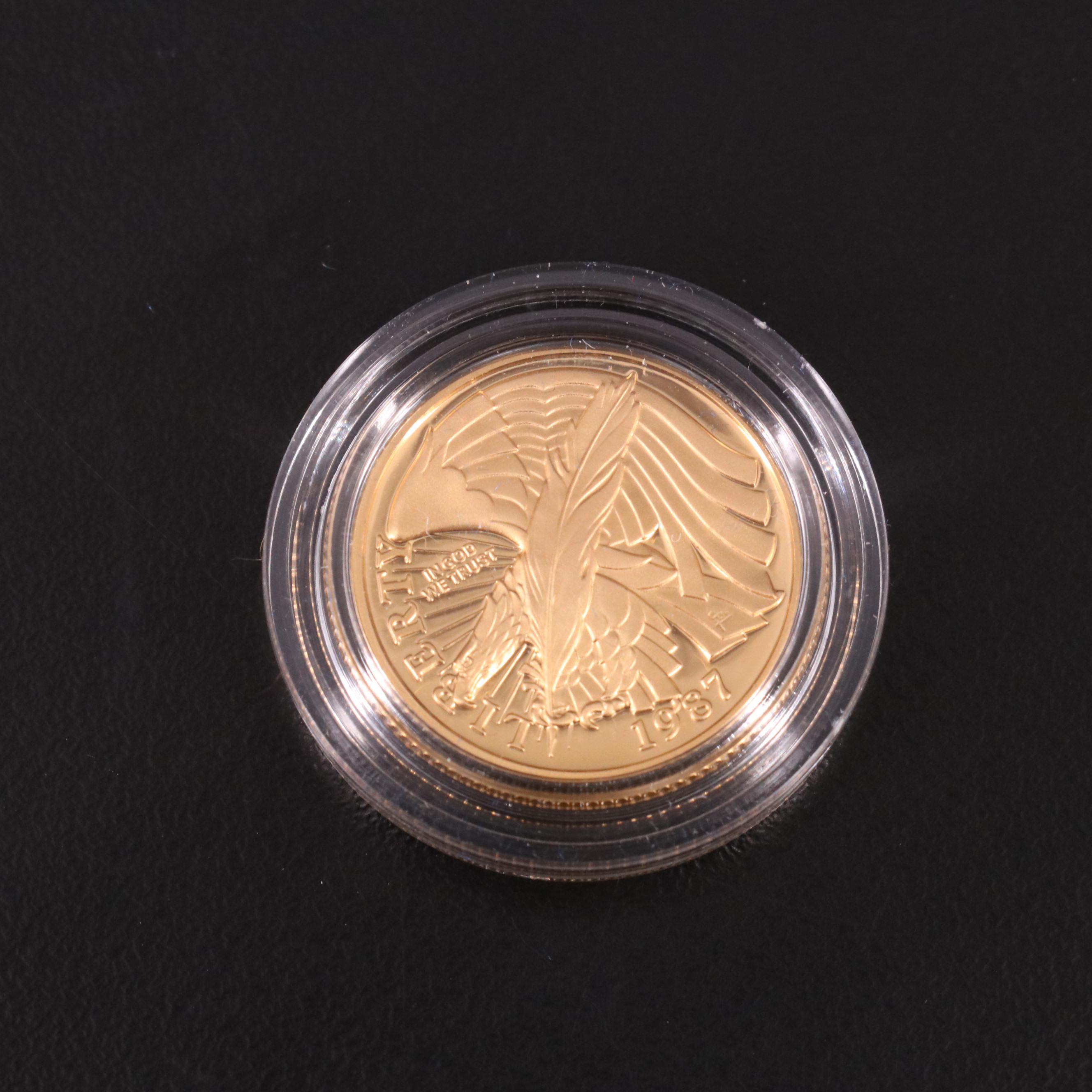 1987 United States Constitution Bicentennial Two-coin Proof Set w/ $5 Gold Coin