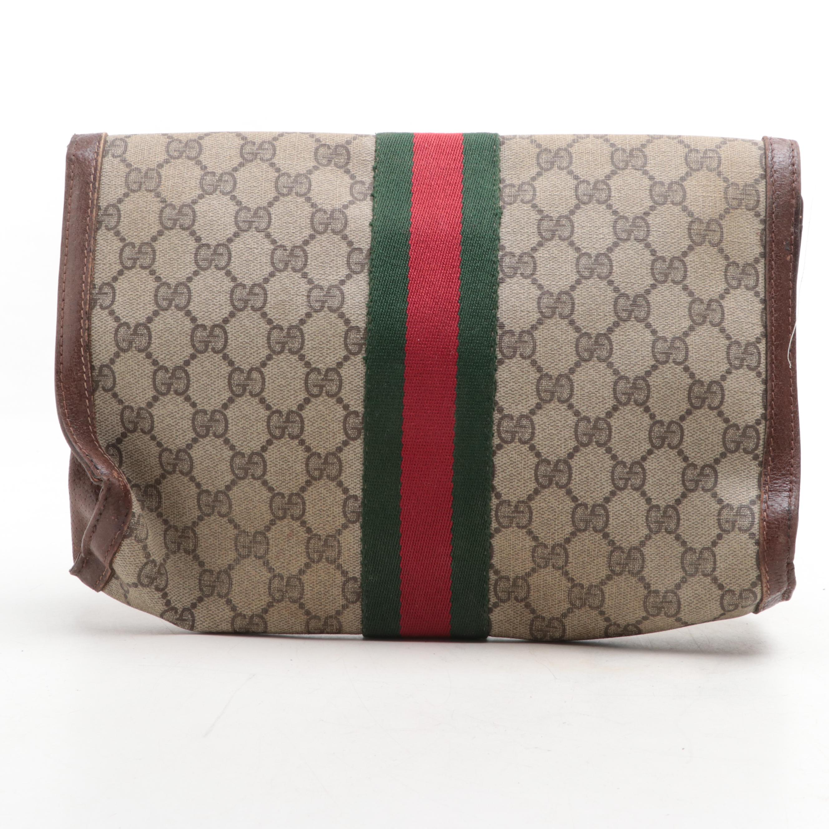Gucci Accessory Collection Clutch in GG Supreme Canvas and Leather