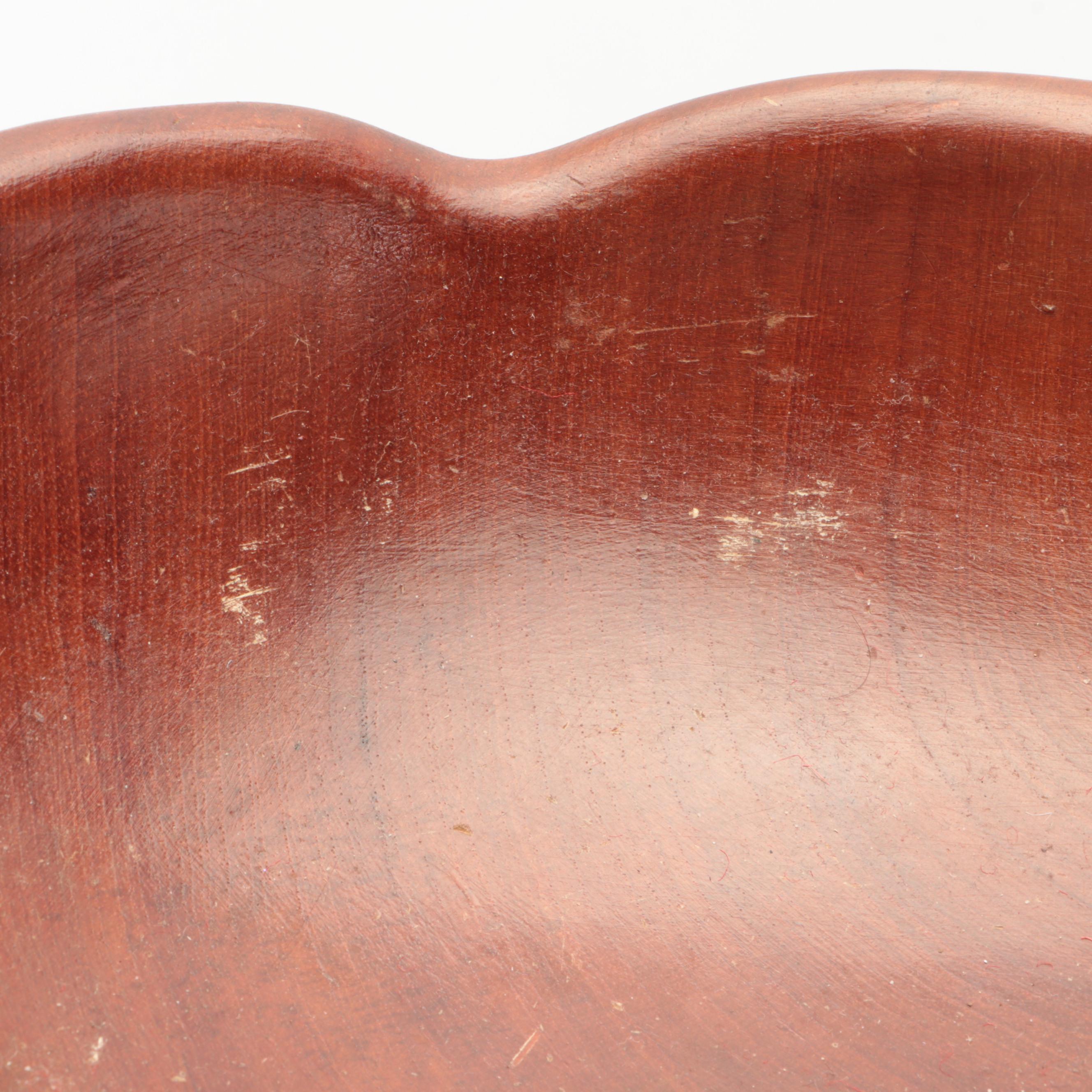 Carved Wooden Figural Compote