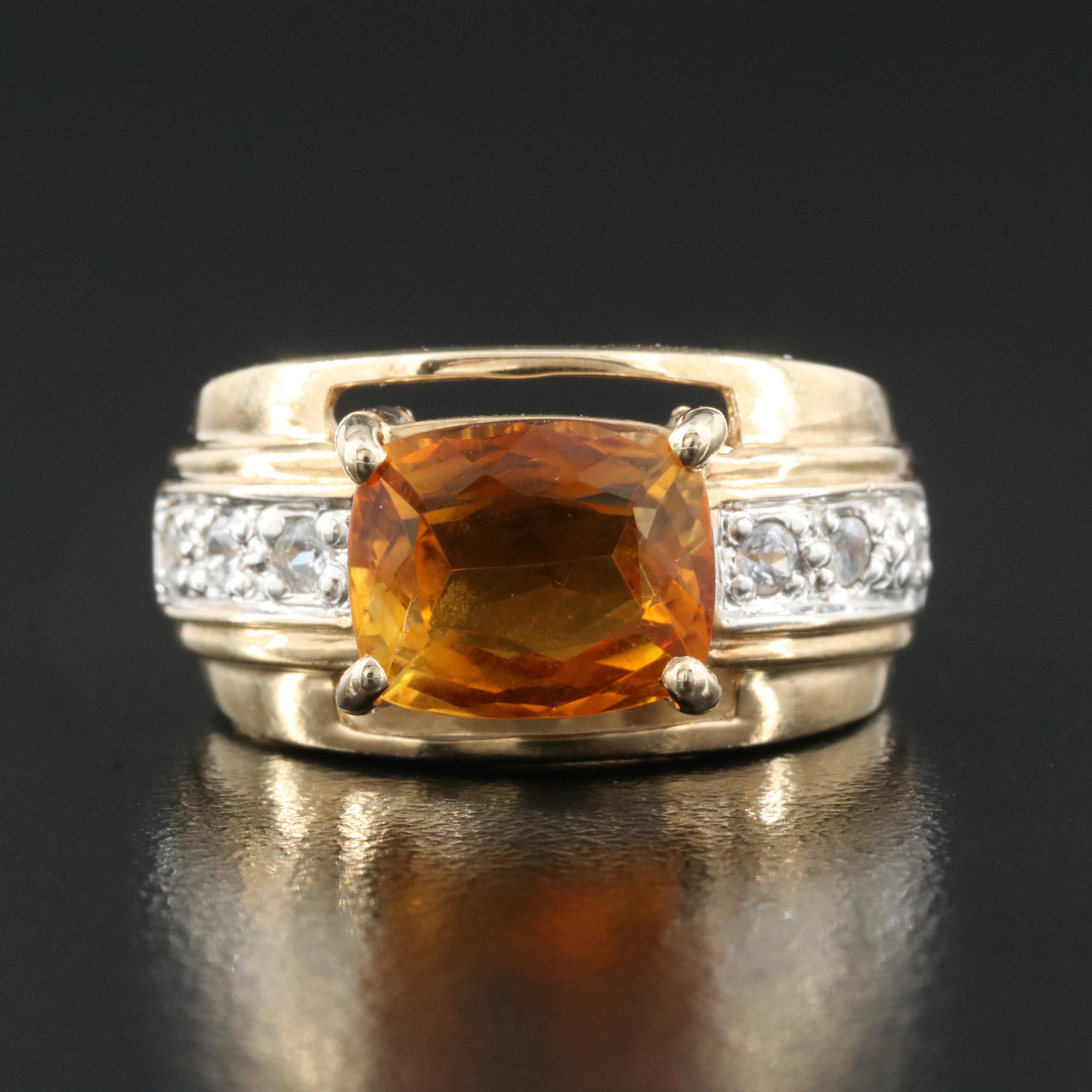 10K Citrine and Topaz Ring