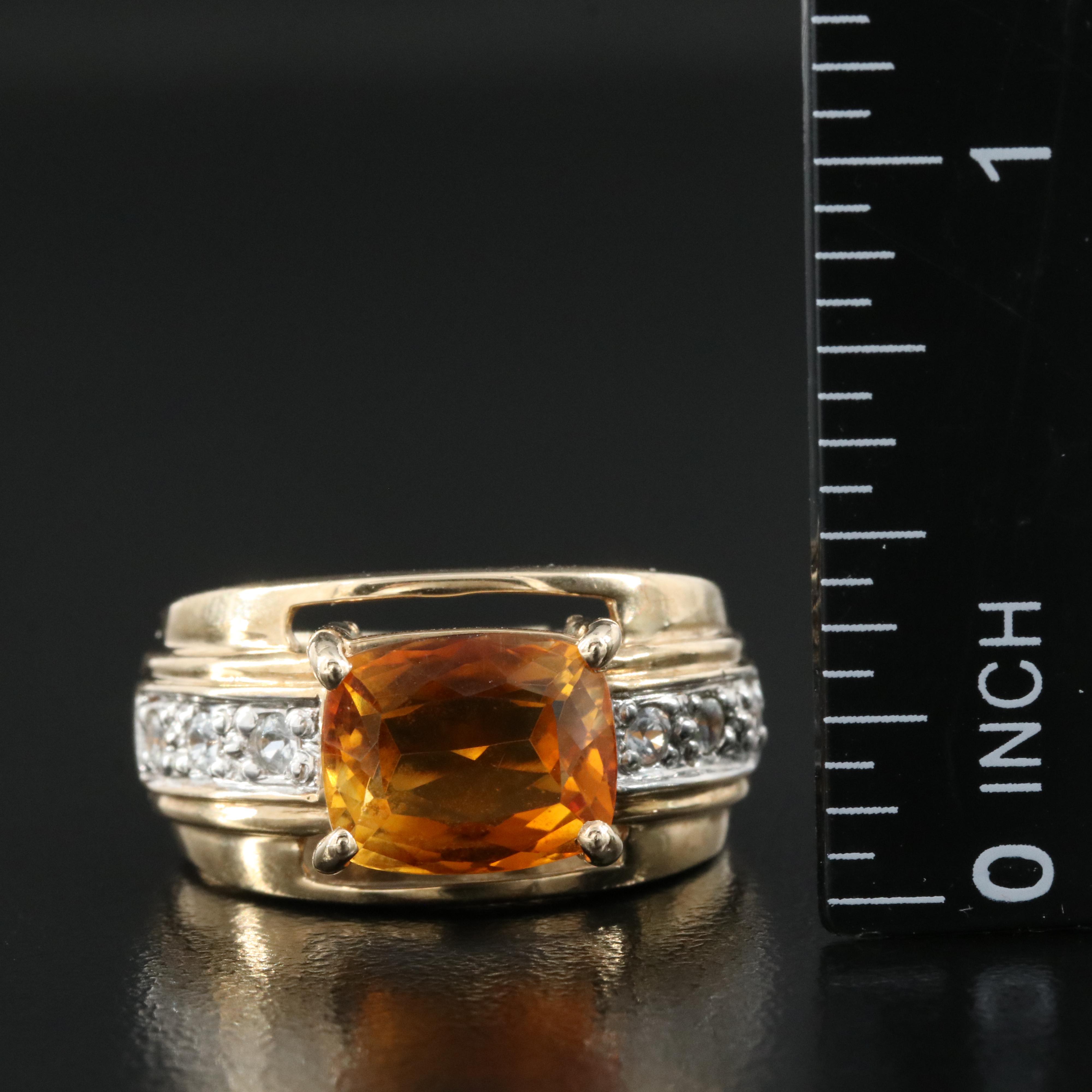 10K Citrine and Topaz Ring
