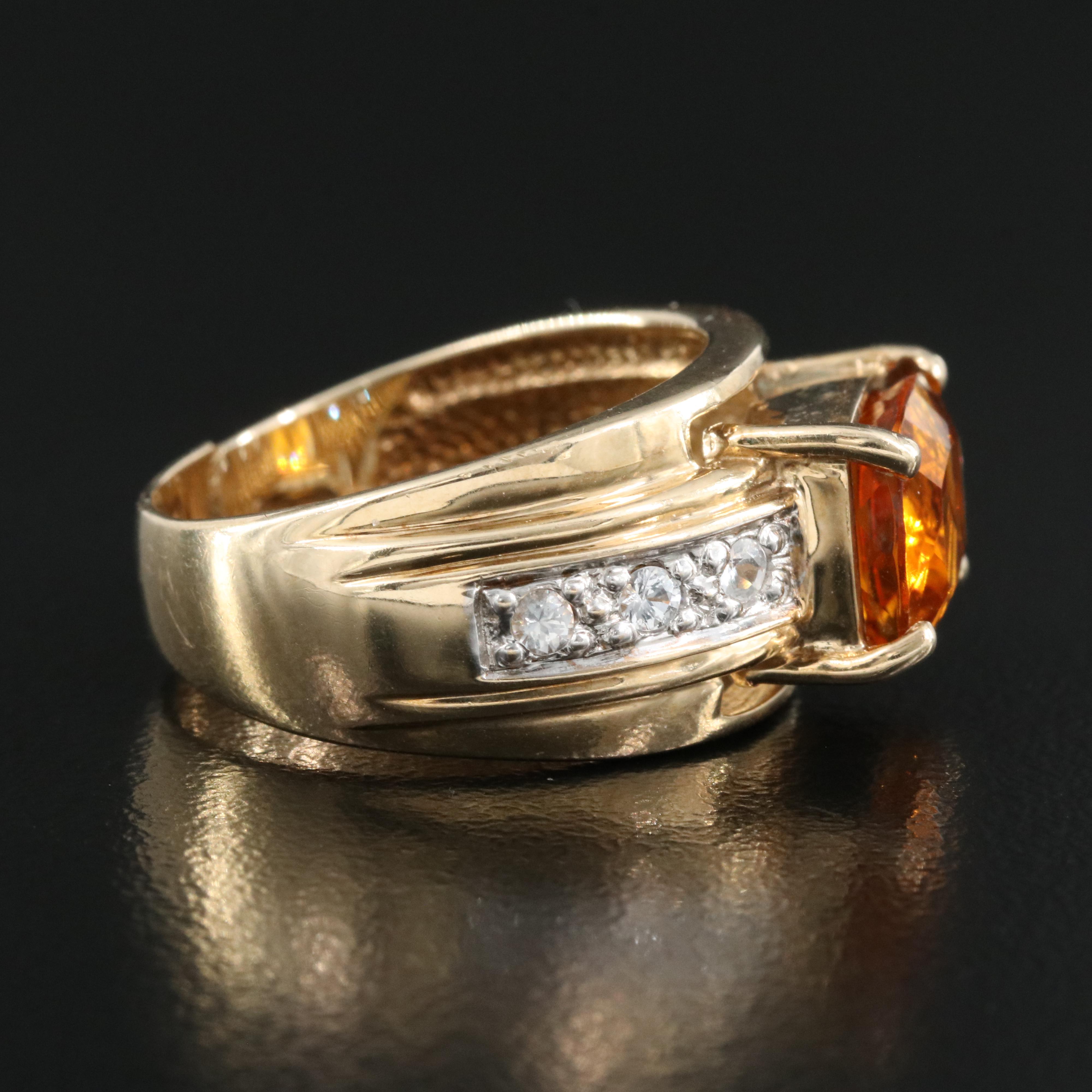 10K Citrine and Topaz Ring
