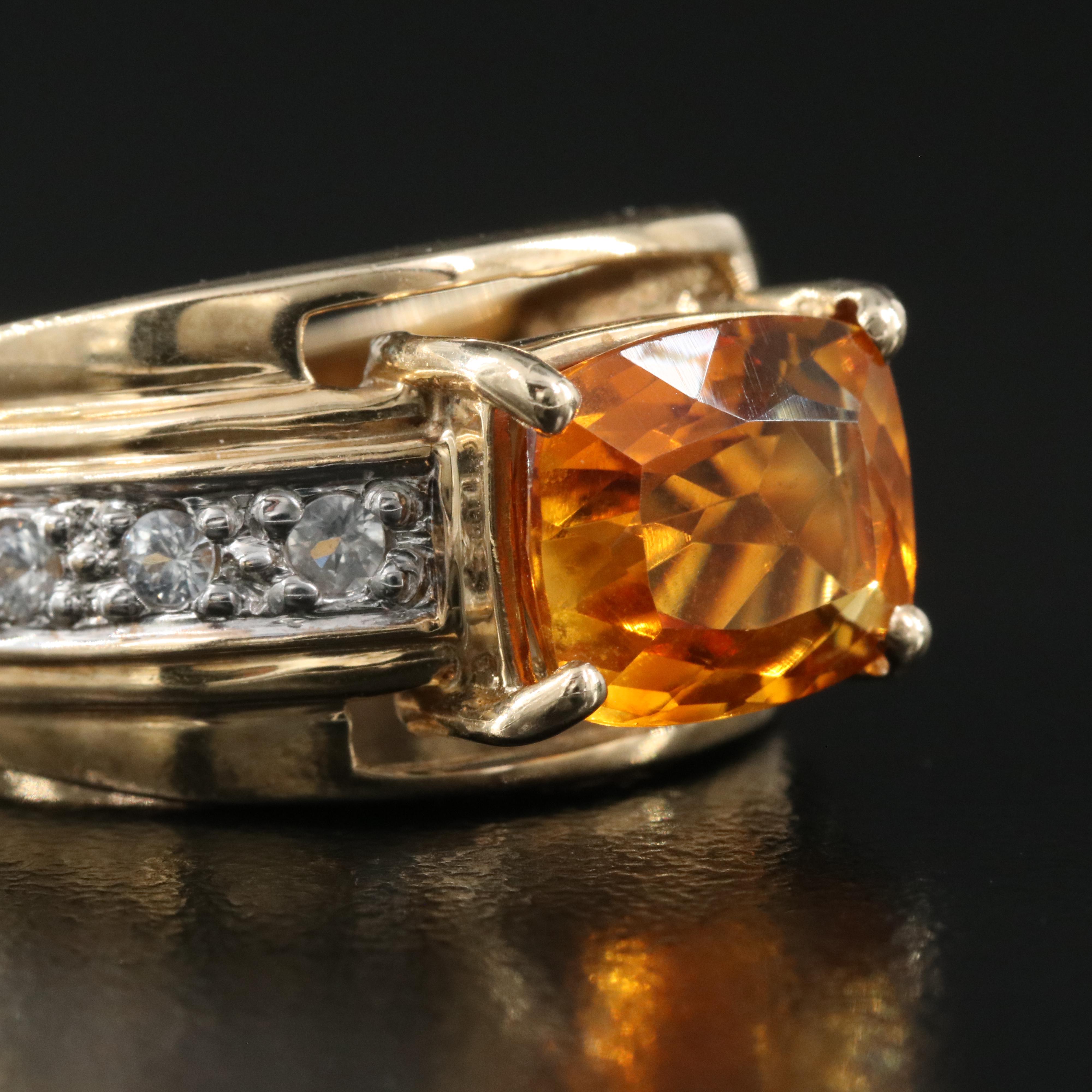 10K Citrine and Topaz Ring