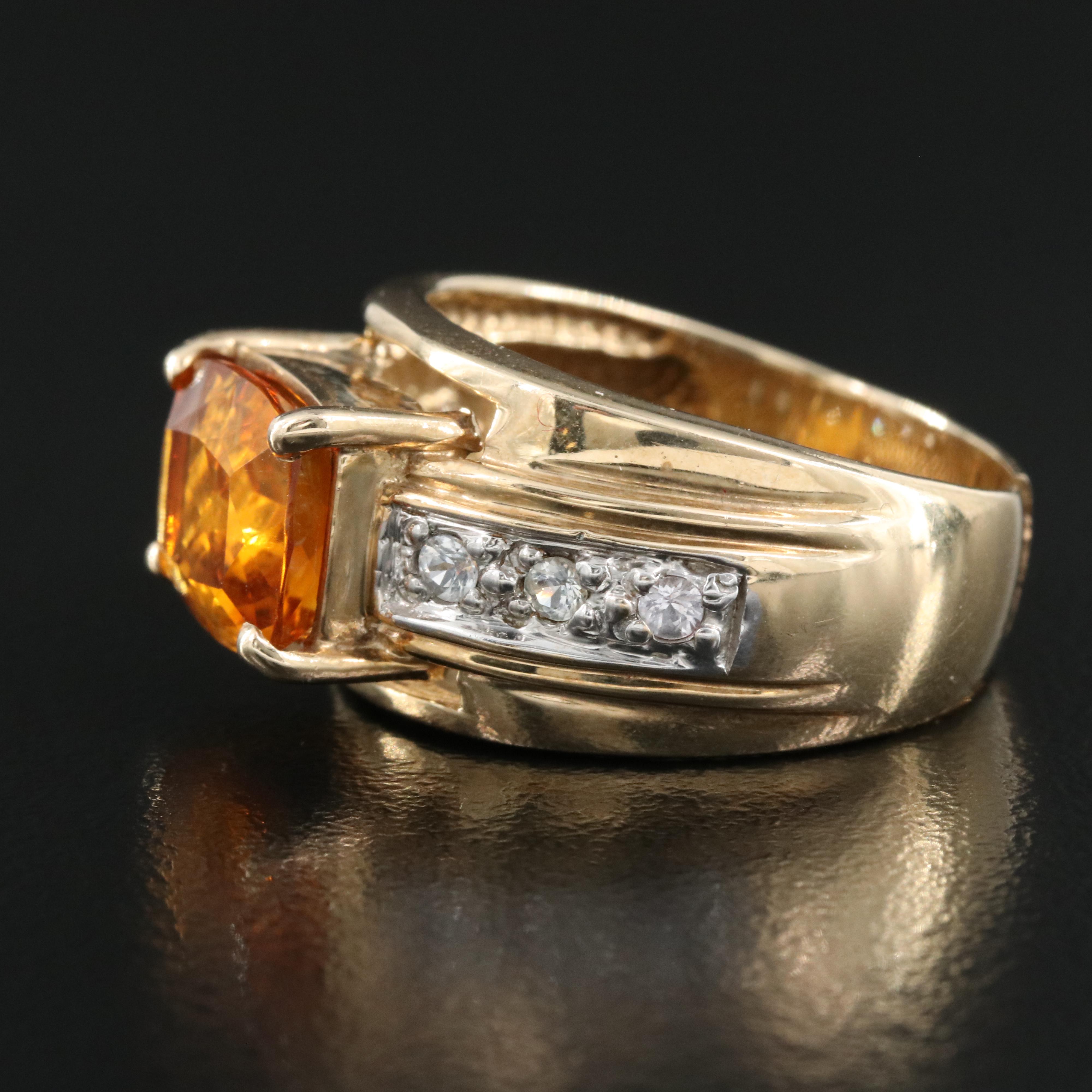10K Citrine and Topaz Ring