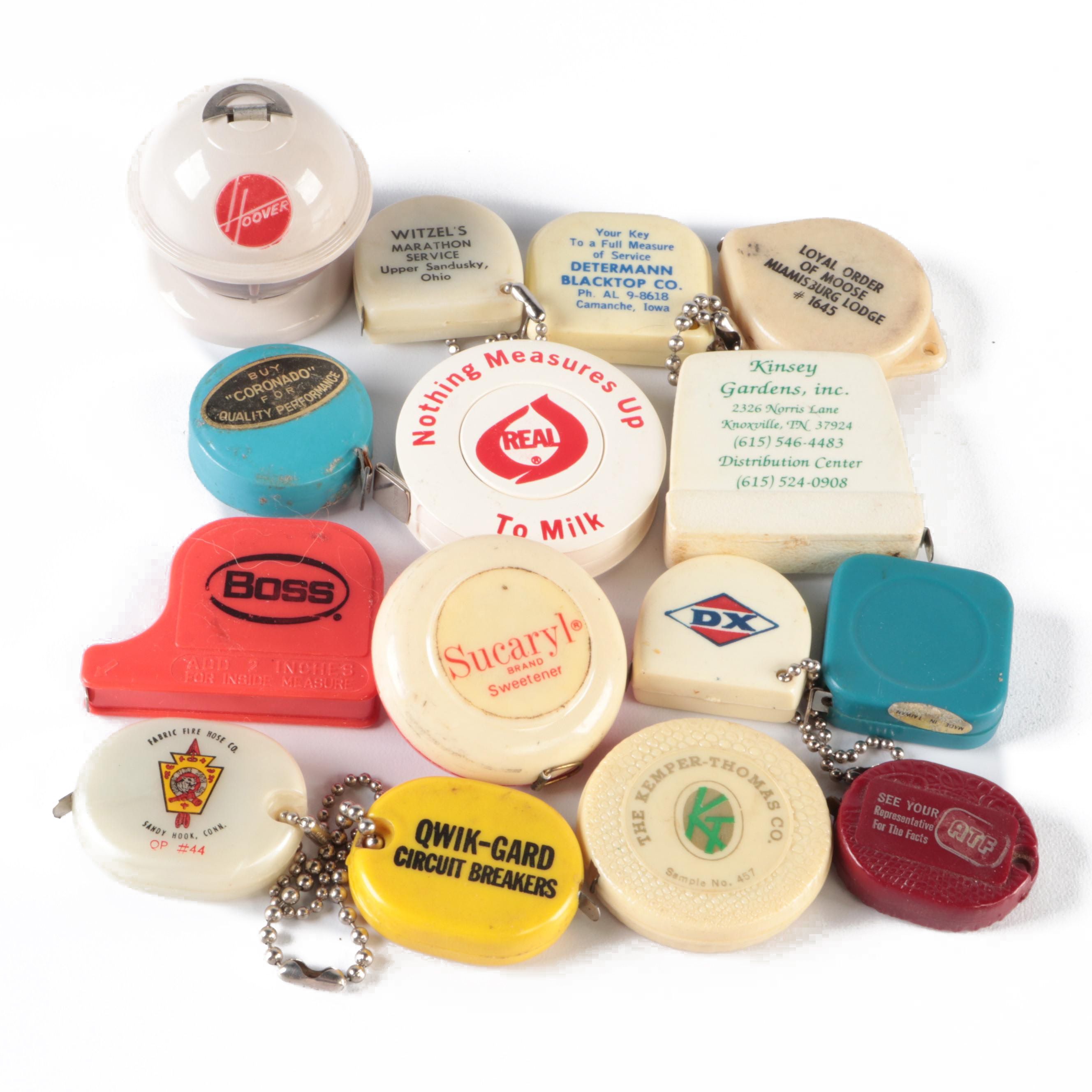 Hoover and Assorted Advertising Branded Measuring Tapes