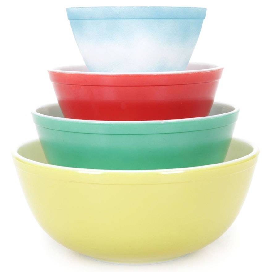 Pyrex Primary Colors Nesting Mixing Bowls, Mid-20th Century