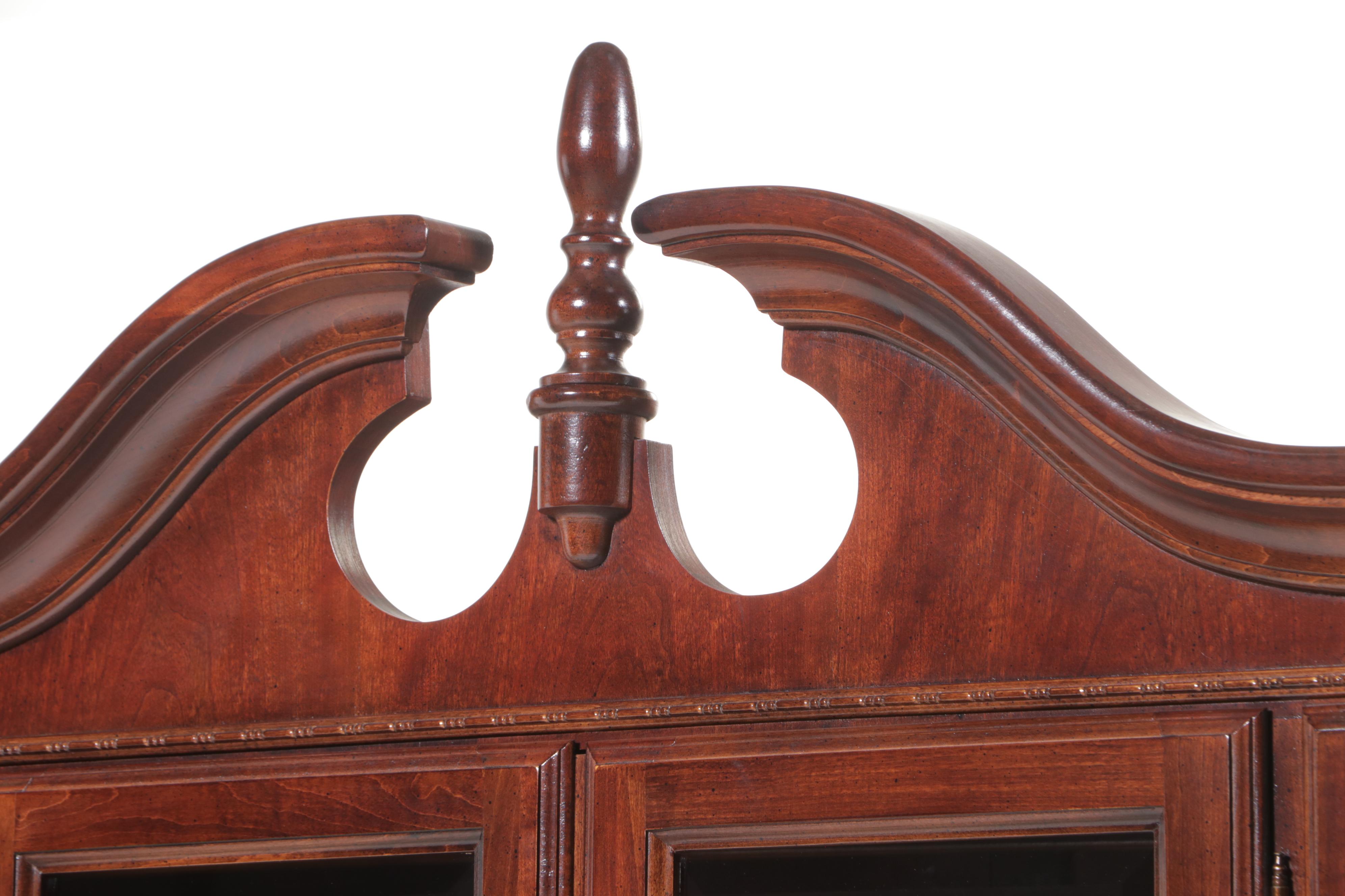 American Drew Federal Style Cherrywood China Cabinet, Late 20th Century