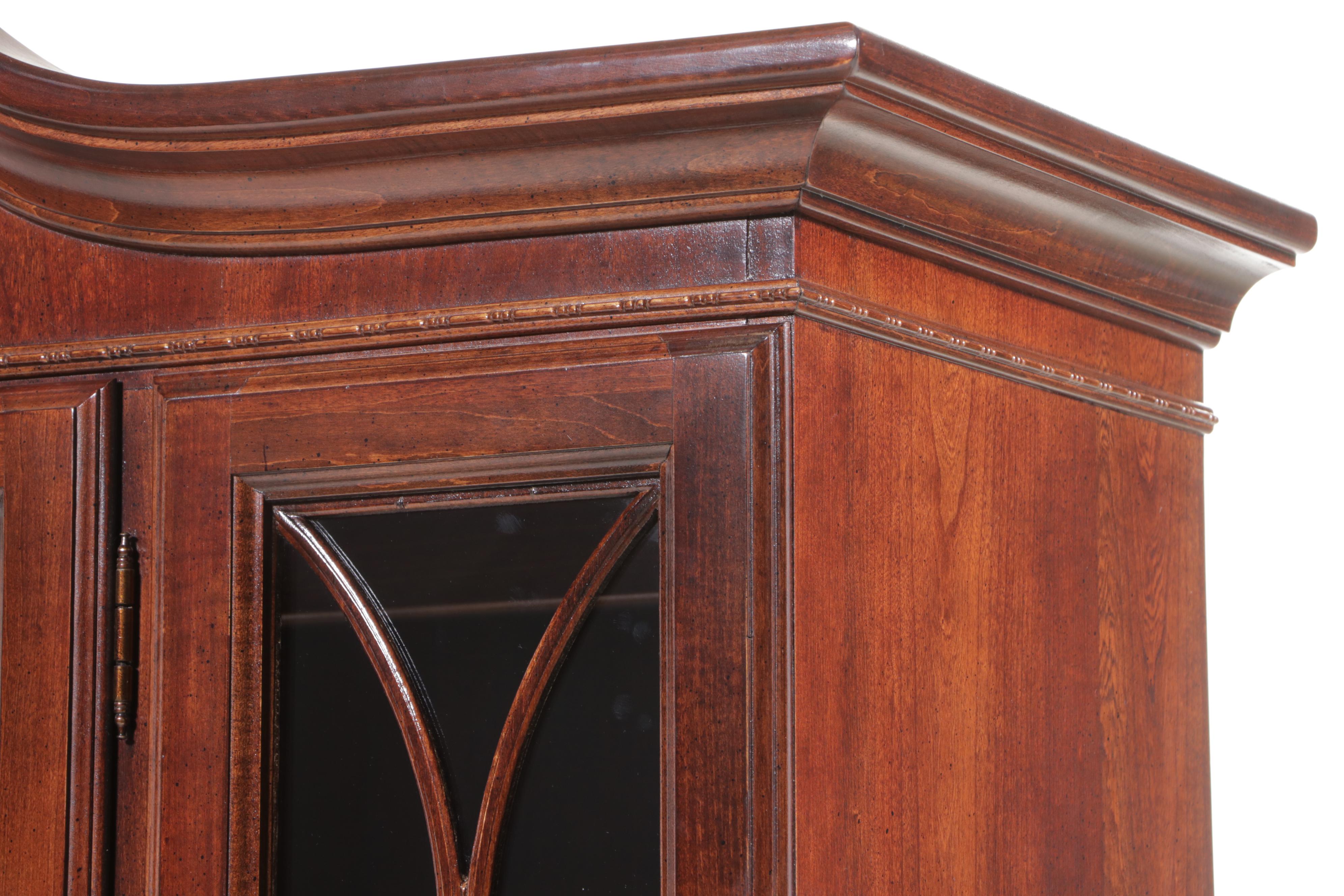 American Drew Federal Style Cherrywood China Cabinet, Late 20th Century