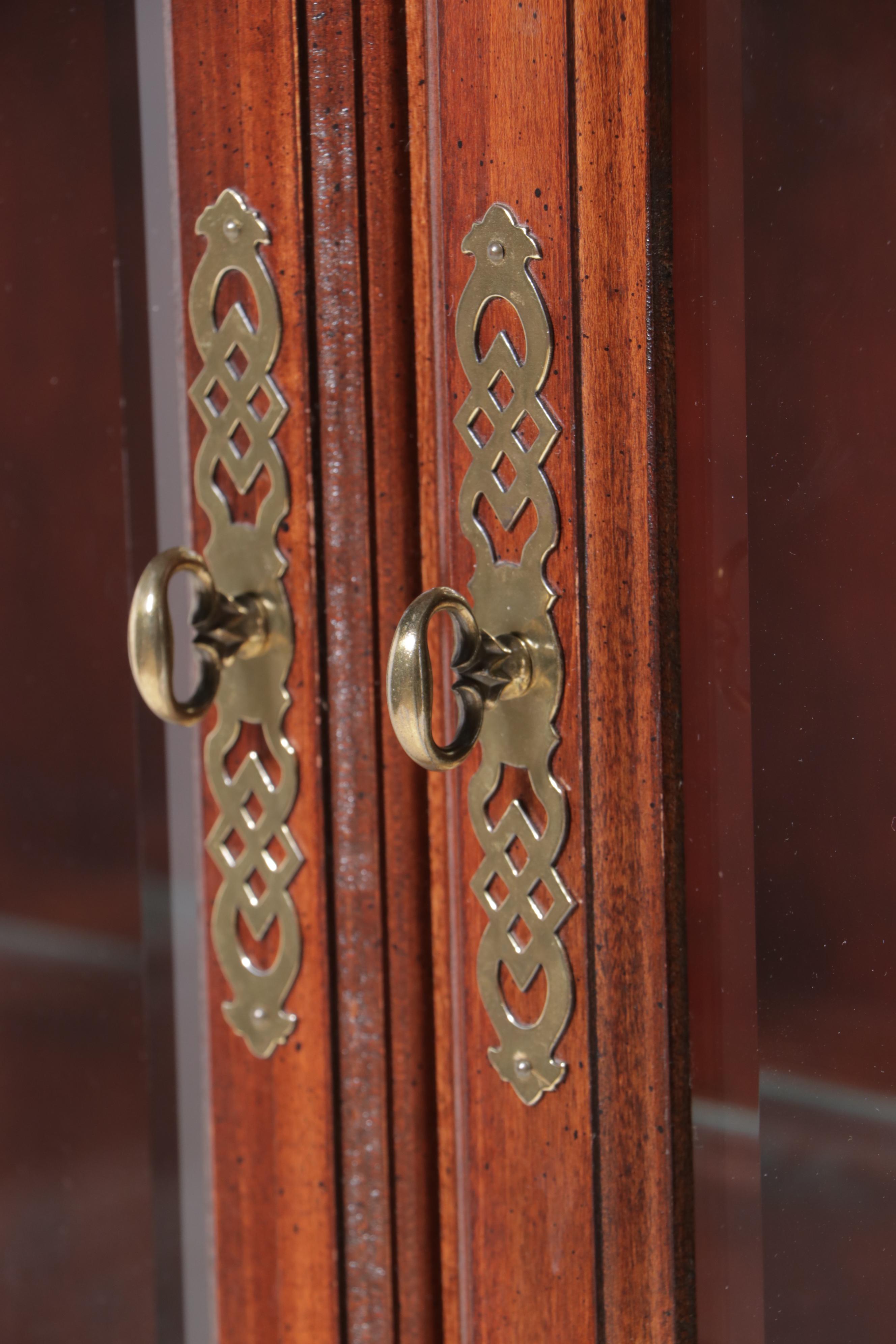 American Drew Federal Style Cherrywood China Cabinet, Late 20th Century