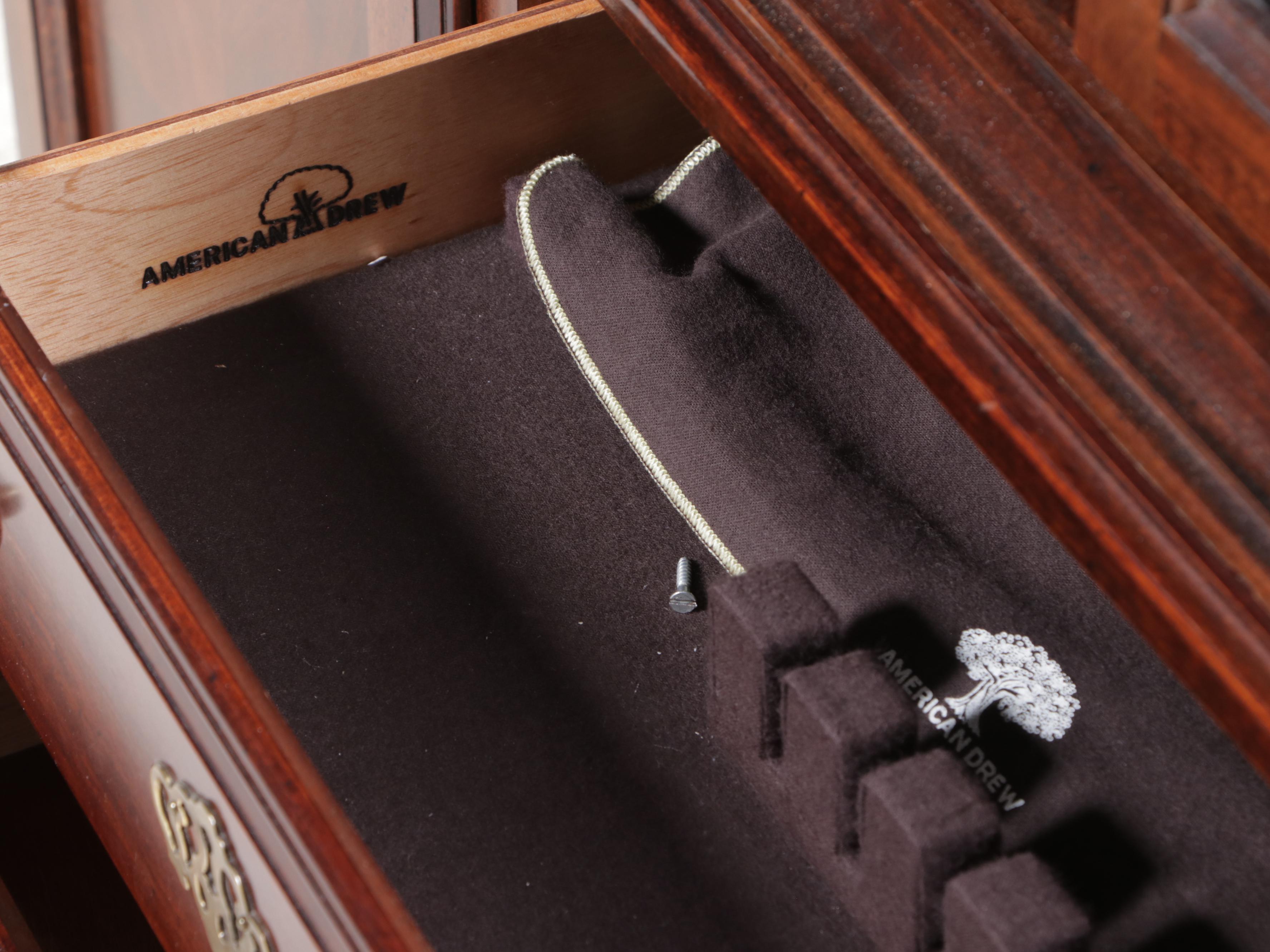 American Drew Federal Style Cherrywood China Cabinet, Late 20th Century