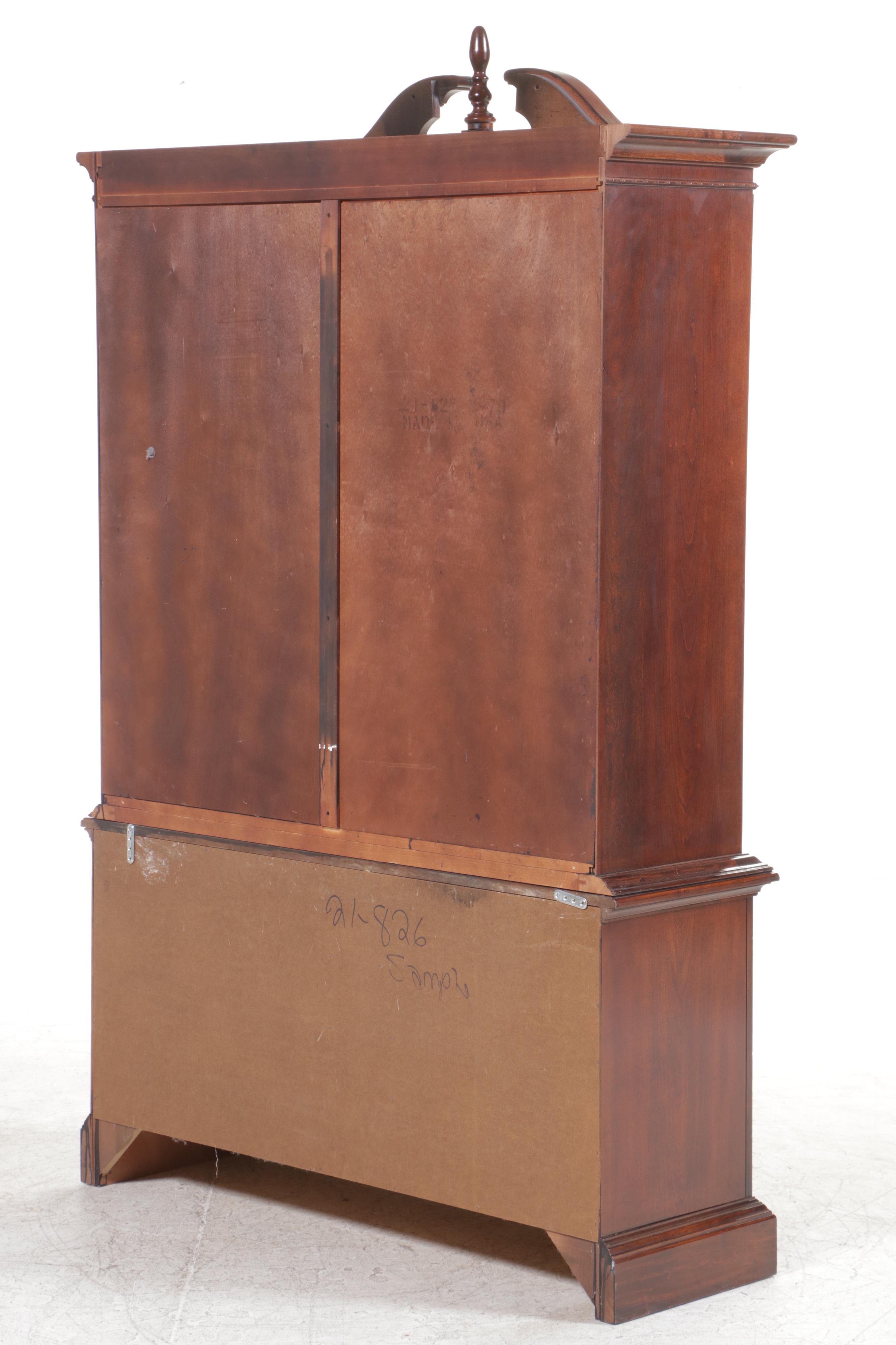 American Drew Federal Style Cherrywood China Cabinet, Late 20th Century