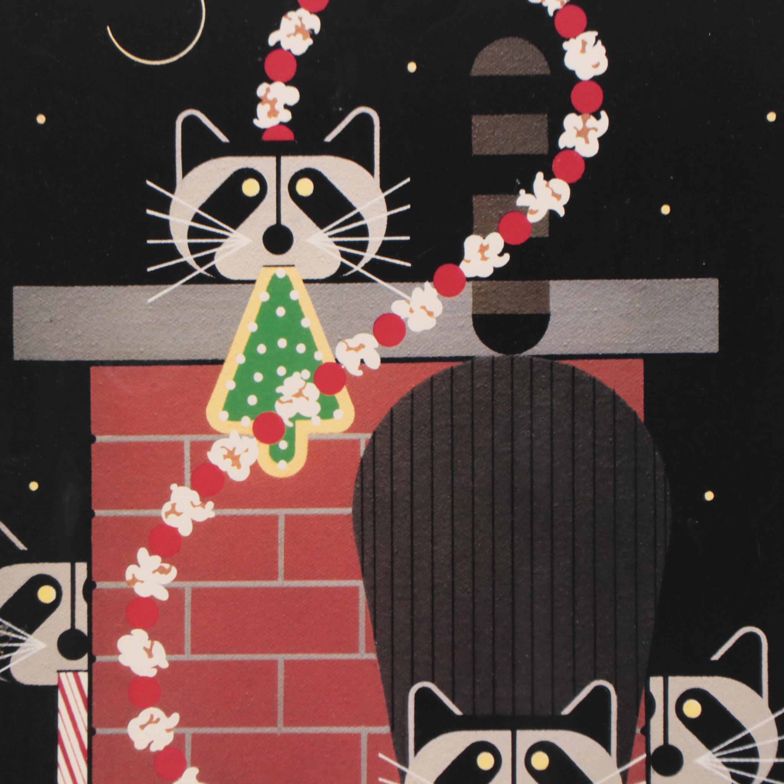 Charley Harper Offset Lithograph "The Christmas Caper"