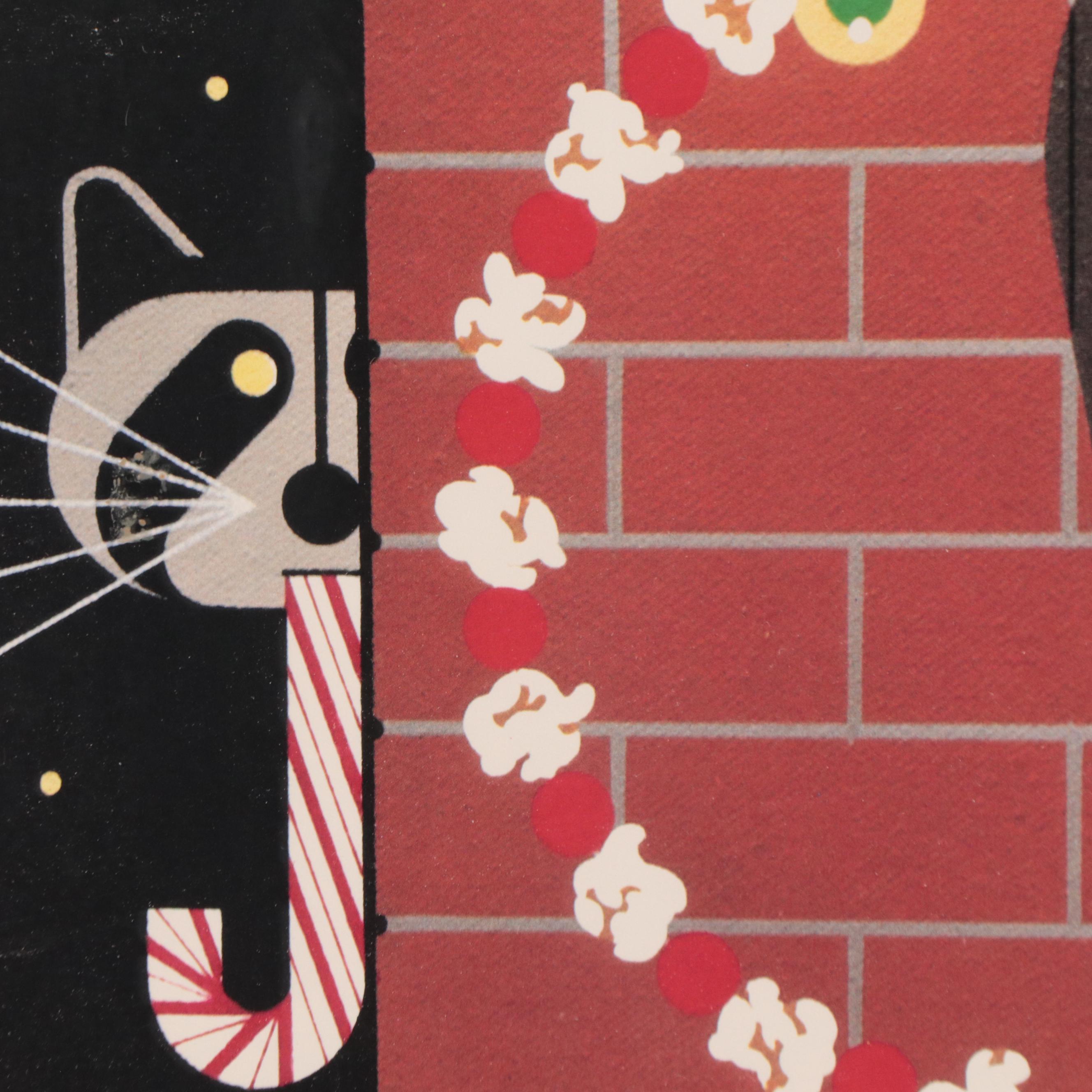 Charley Harper Offset Lithograph "The Christmas Caper"