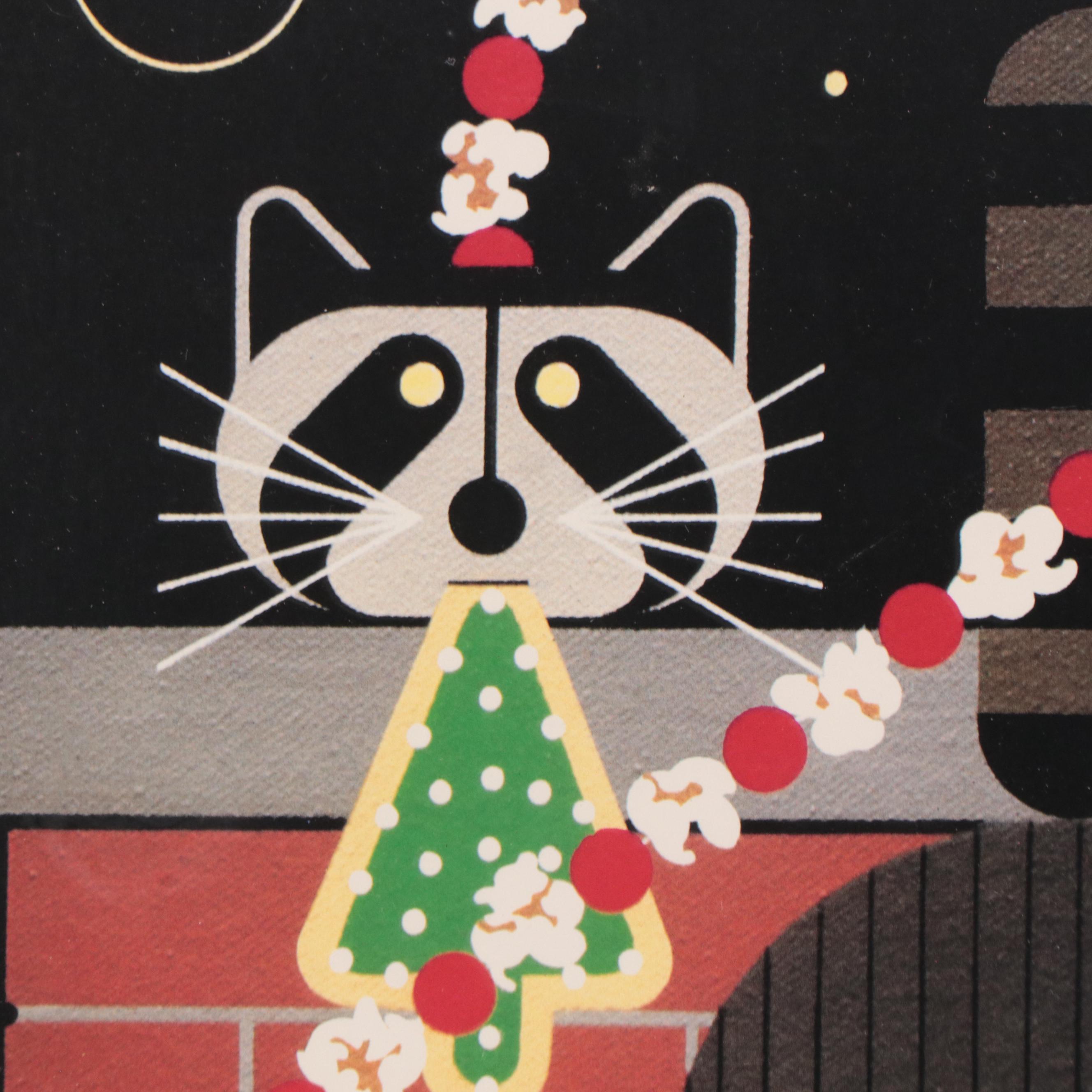 Charley Harper Offset Lithograph "The Christmas Caper"