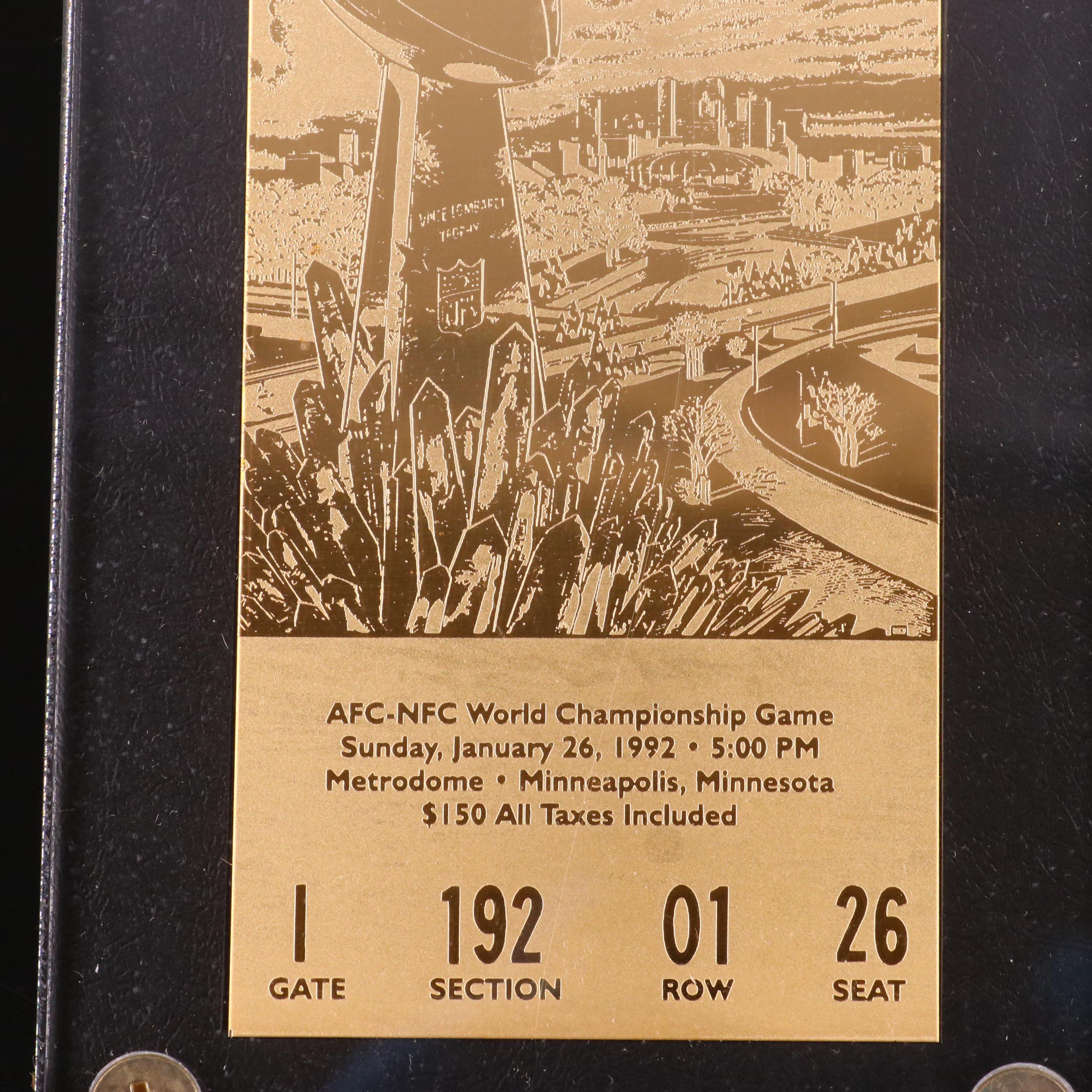 Five Replica 24K Gold Plated Super Bowl and More Sports Tickets