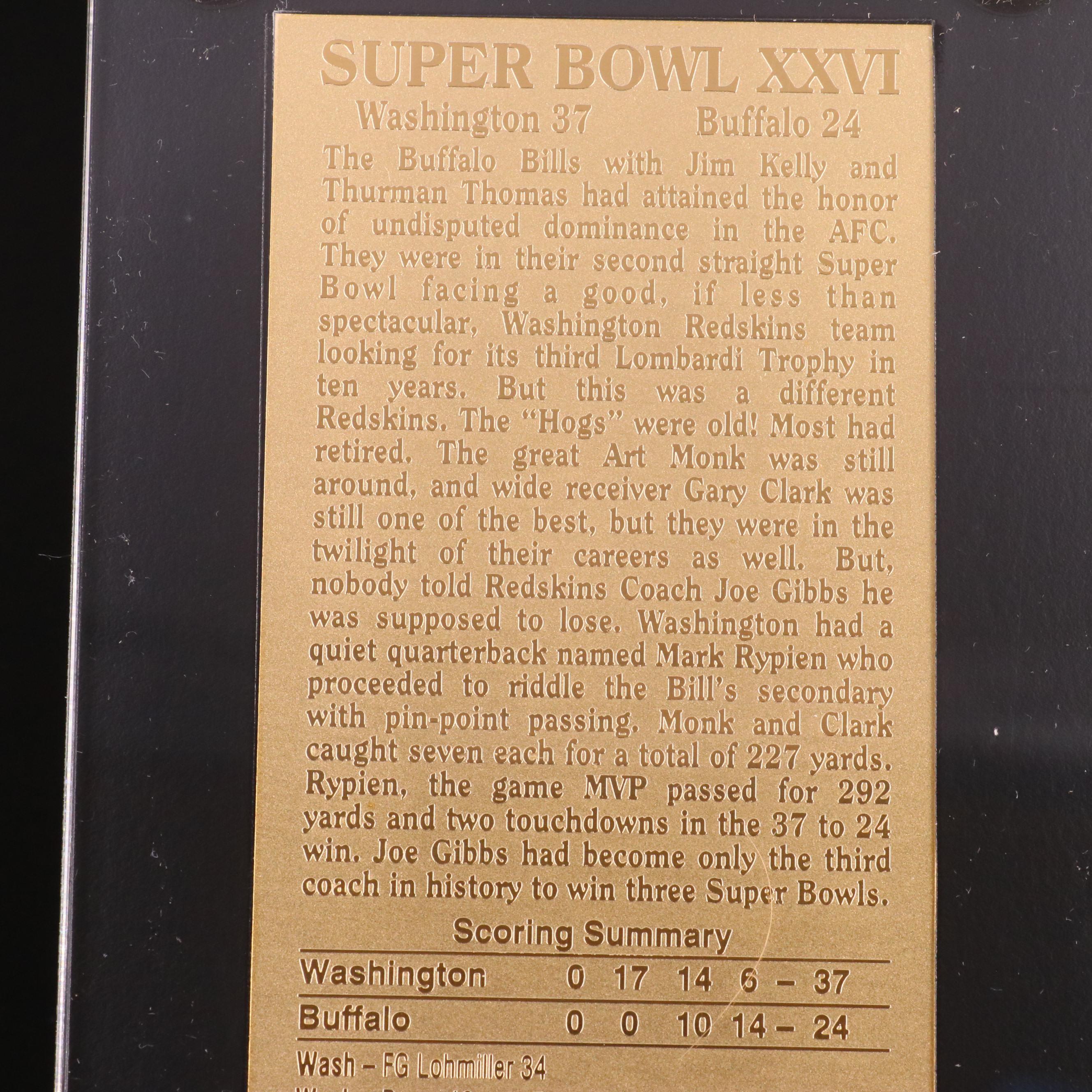 Five Replica 24K Gold Plated Super Bowl and More Sports Tickets